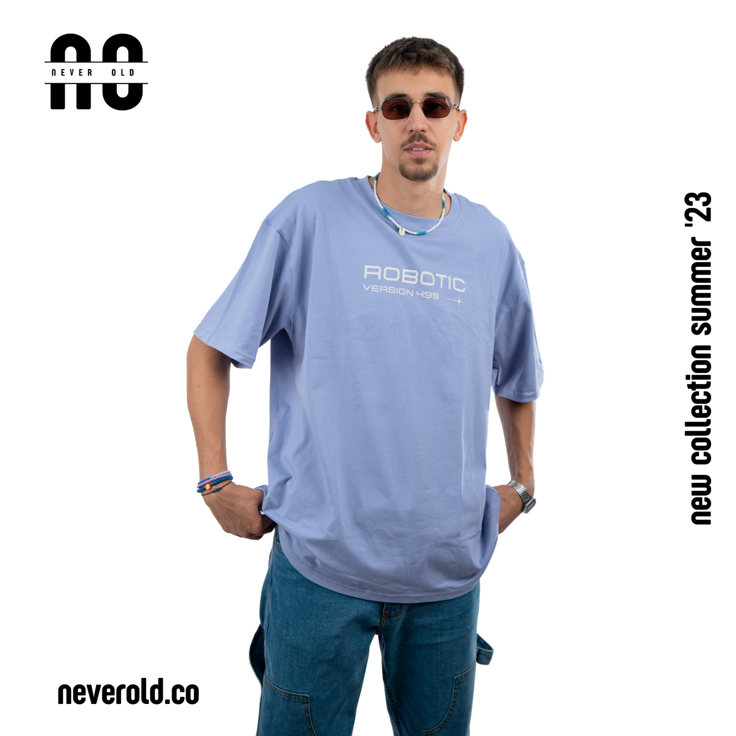 تي شيرت ROBOTIC - أقصى لون أزرق أرجواني