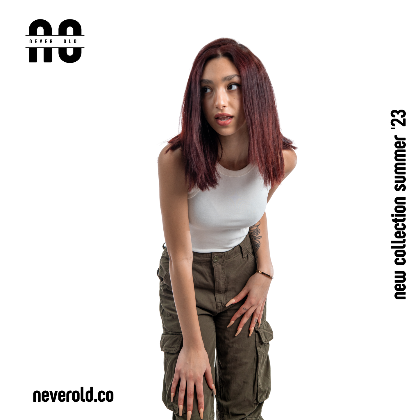 تانك توب طويل - أبيض