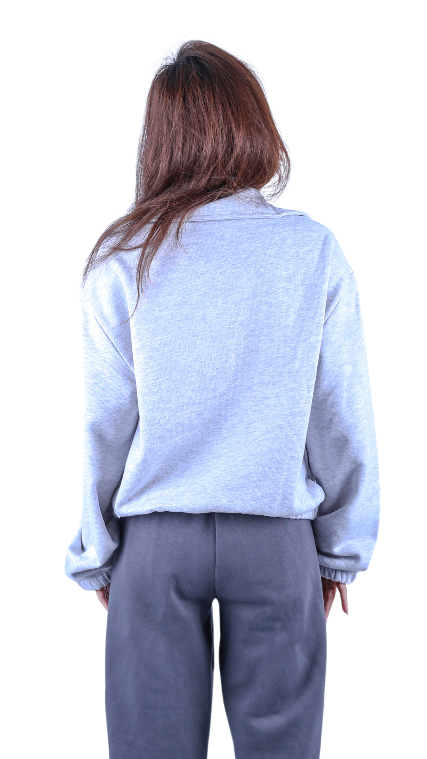 gray quarter zipper