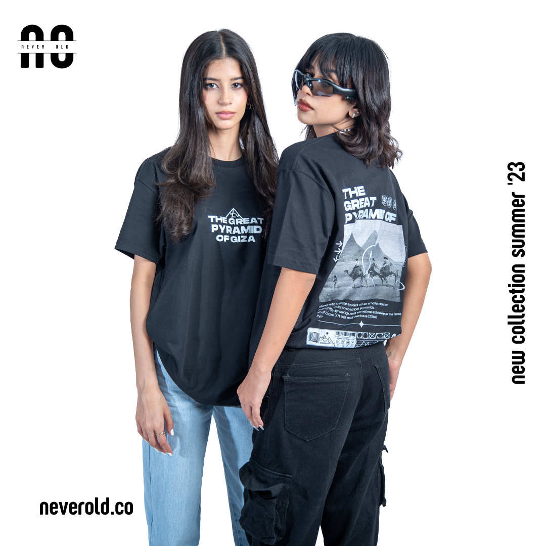 THE GREAT PYRAMID OF GIZA T-shirt - black in white