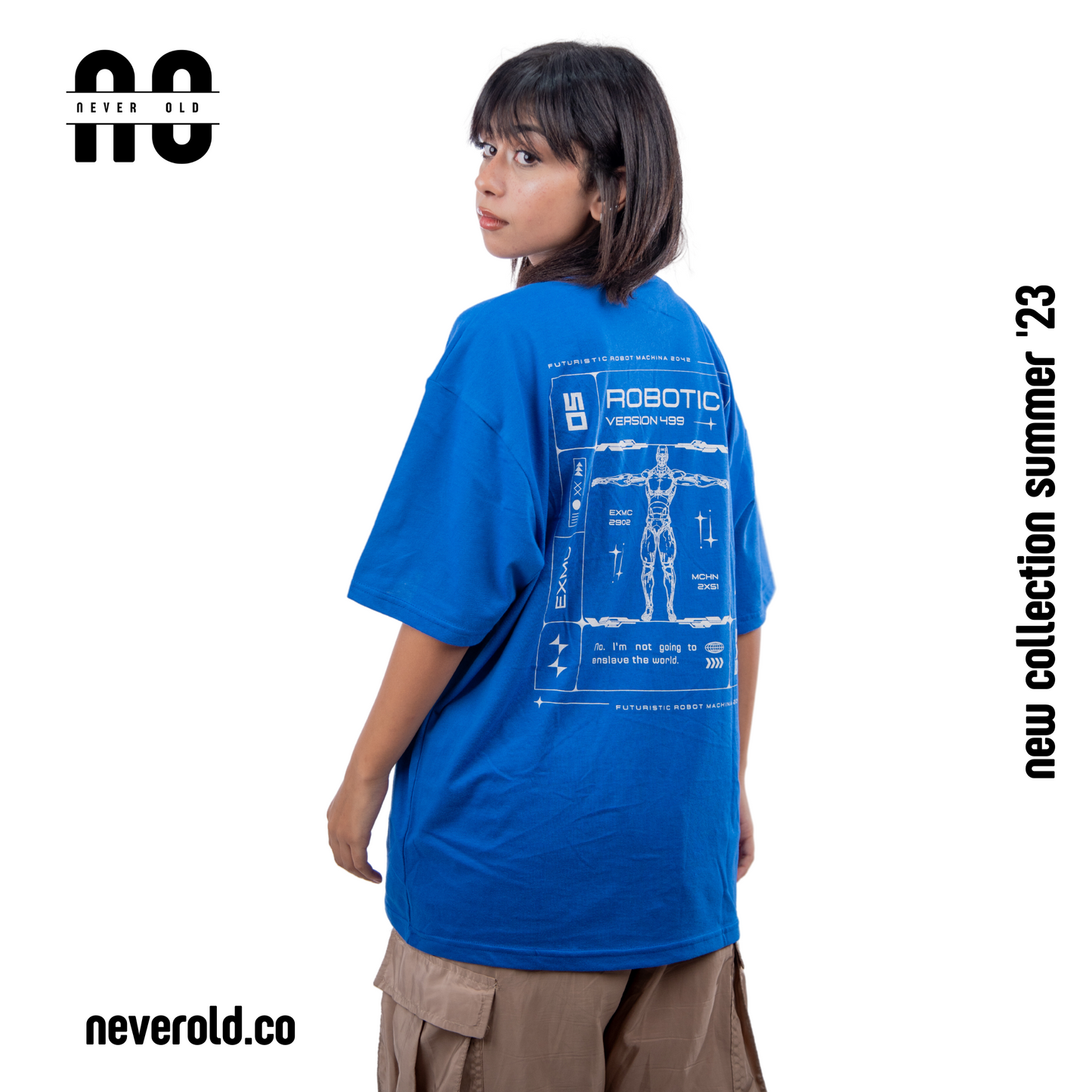 تي شيرت روبوتيك - أزرق ملكي