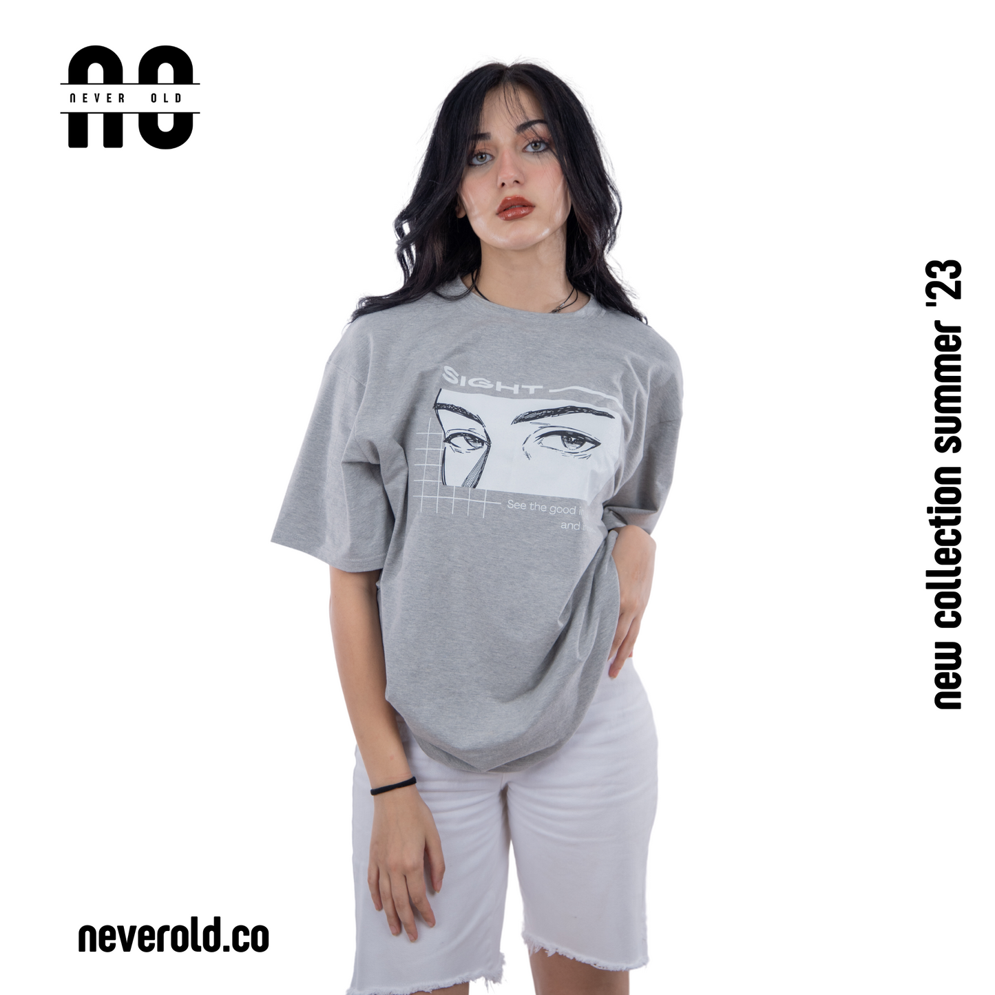 تي شيرت البصر- لافندر رمادي