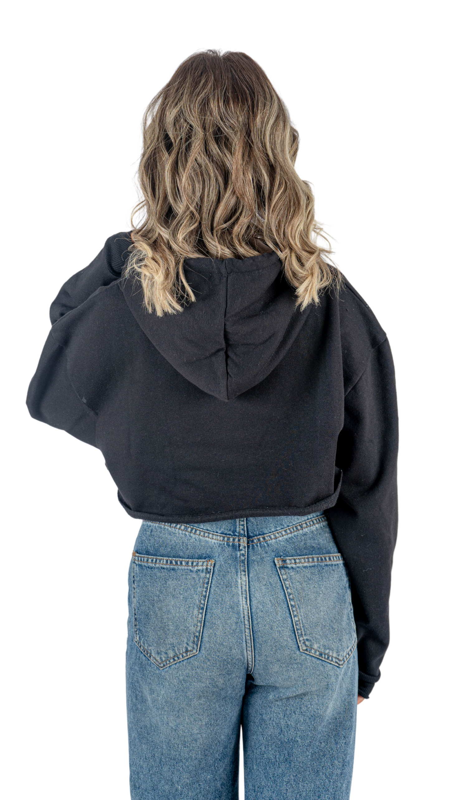 Crop hoodie - black