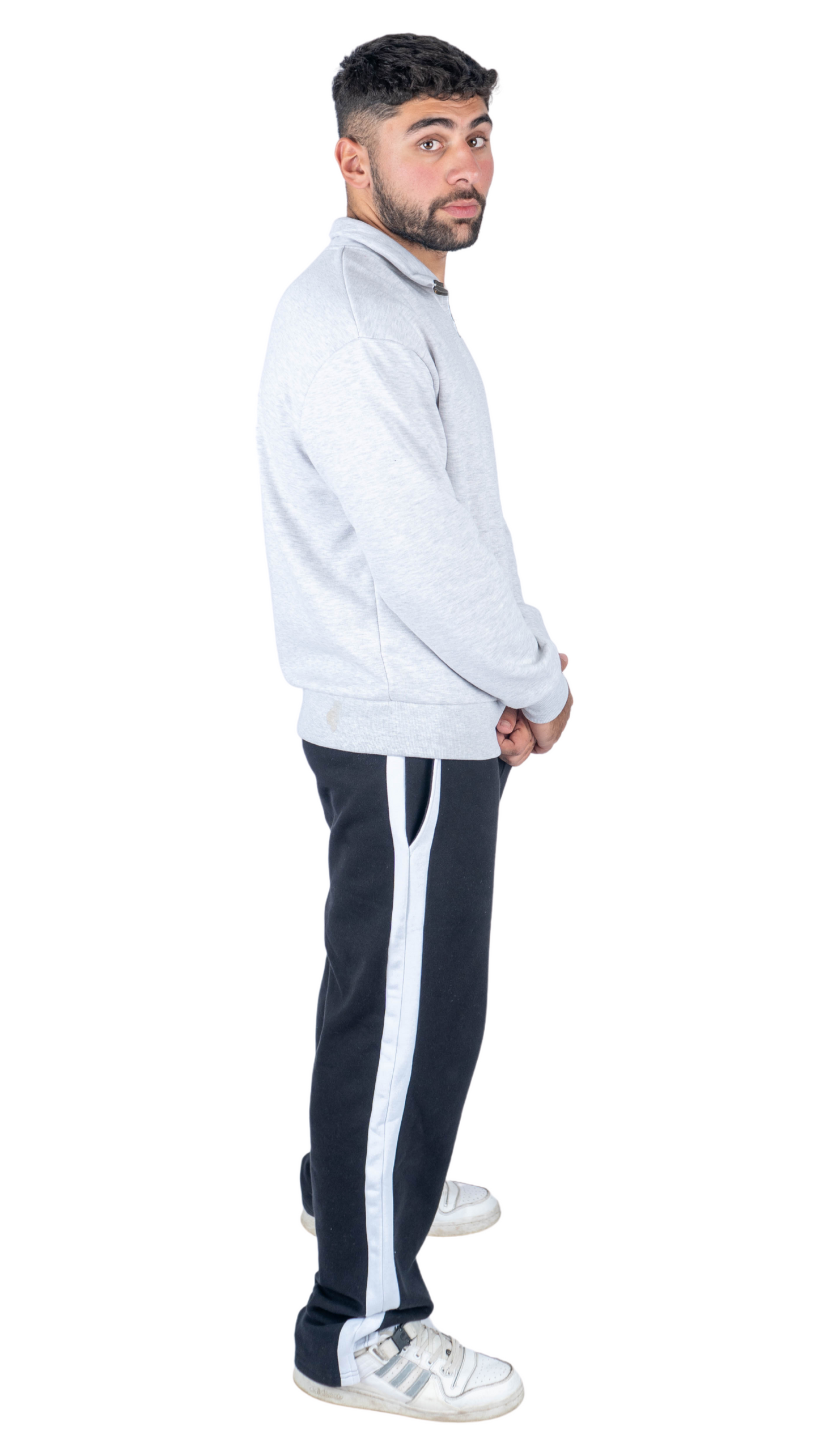 LINED PANTS - black in white