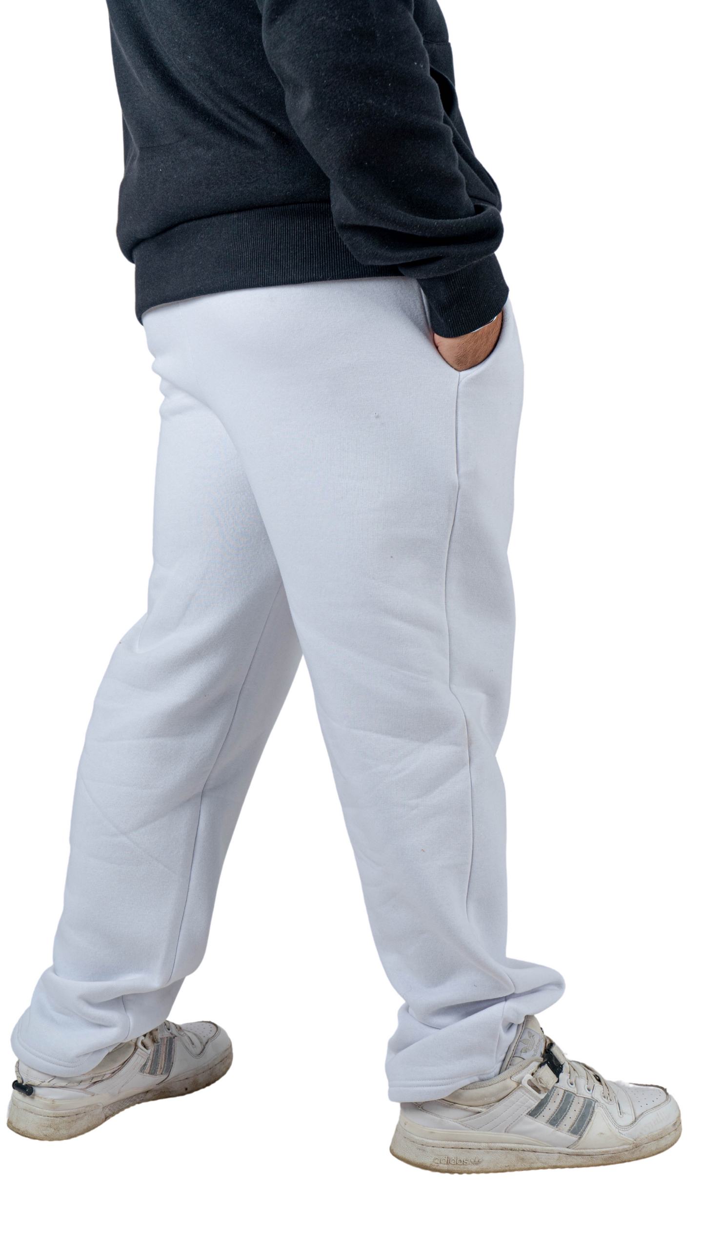 White wide leg basic Pants