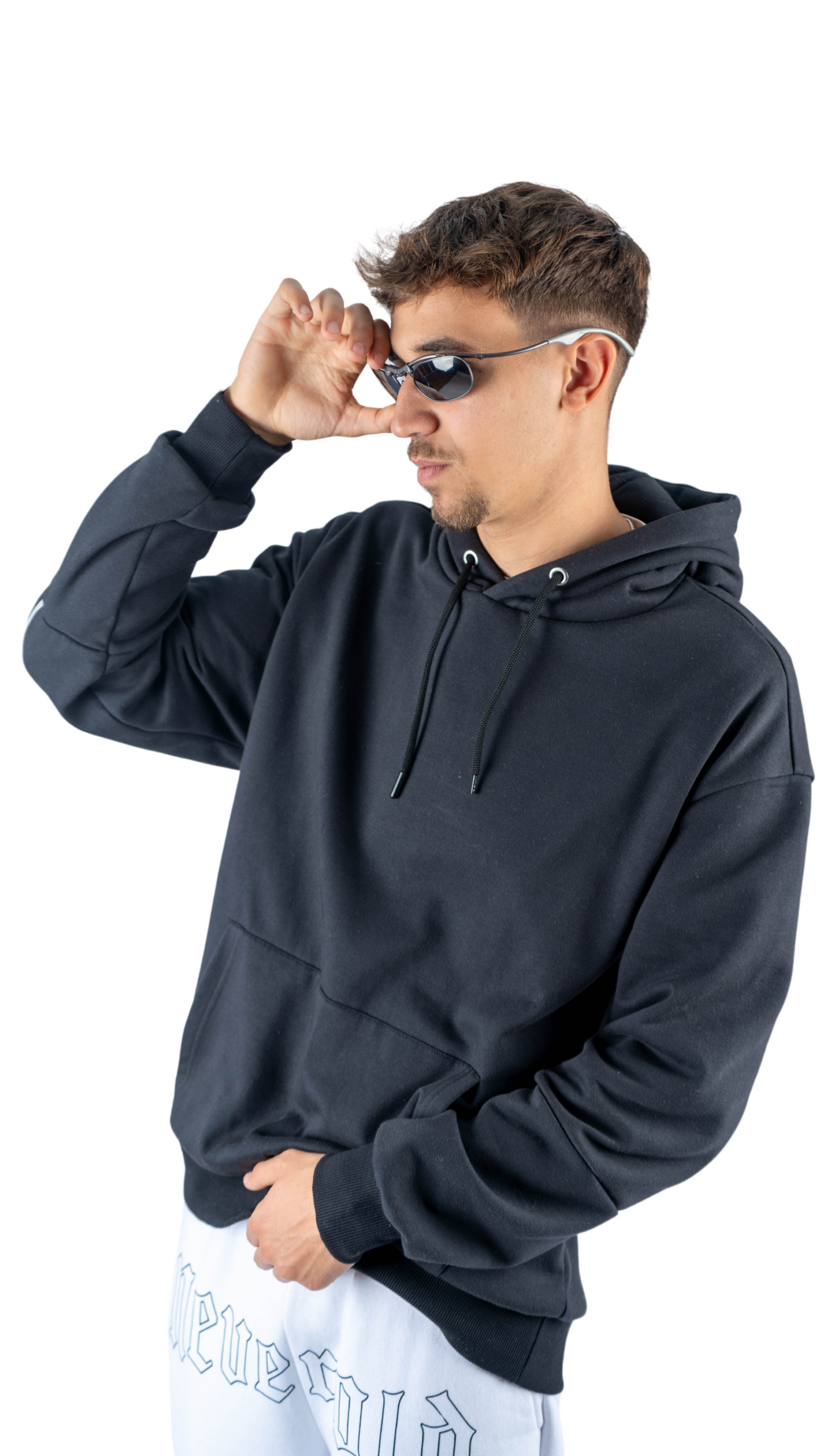 Hoodie back zipper black