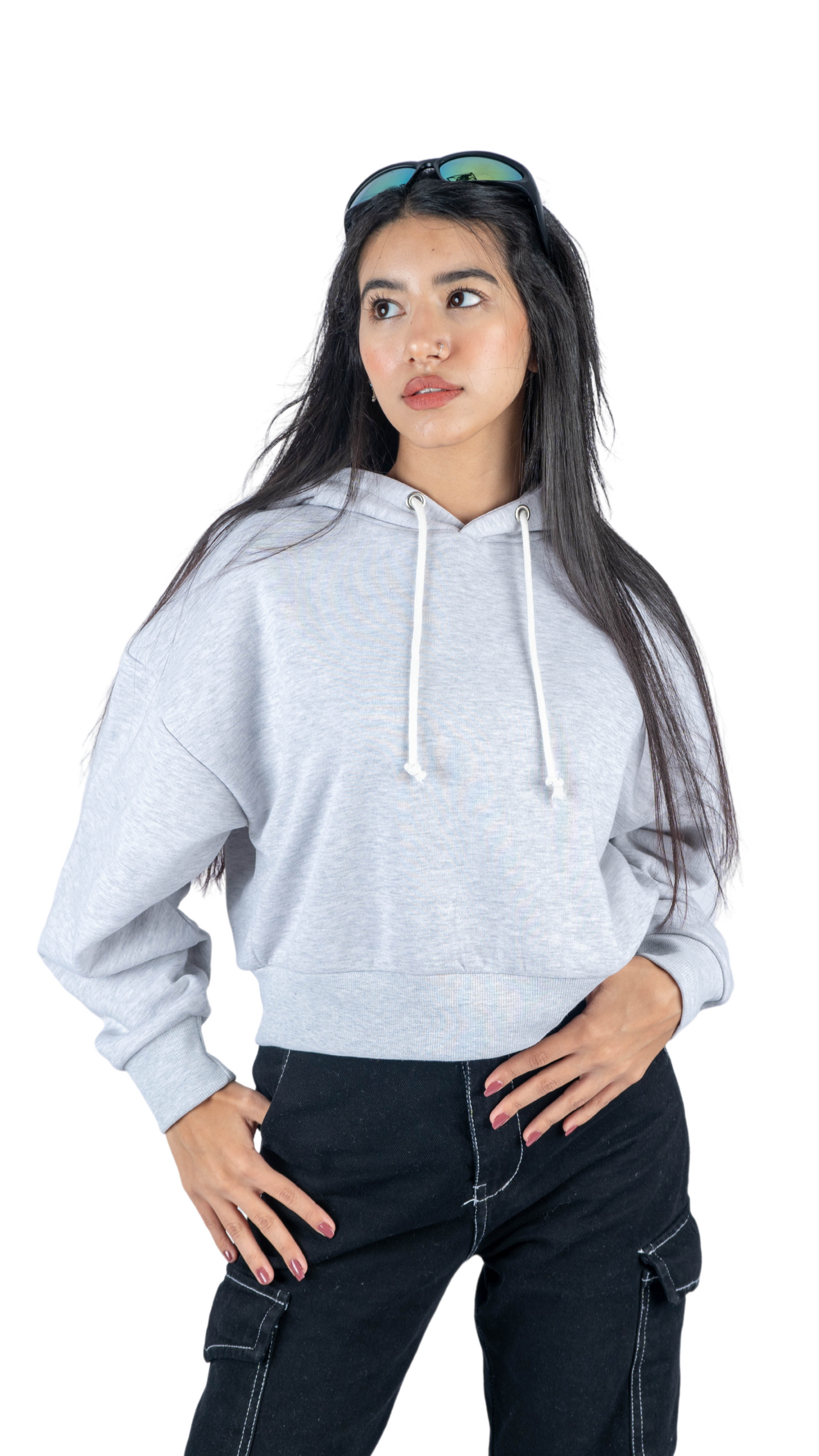 Crop hoodie - Gray