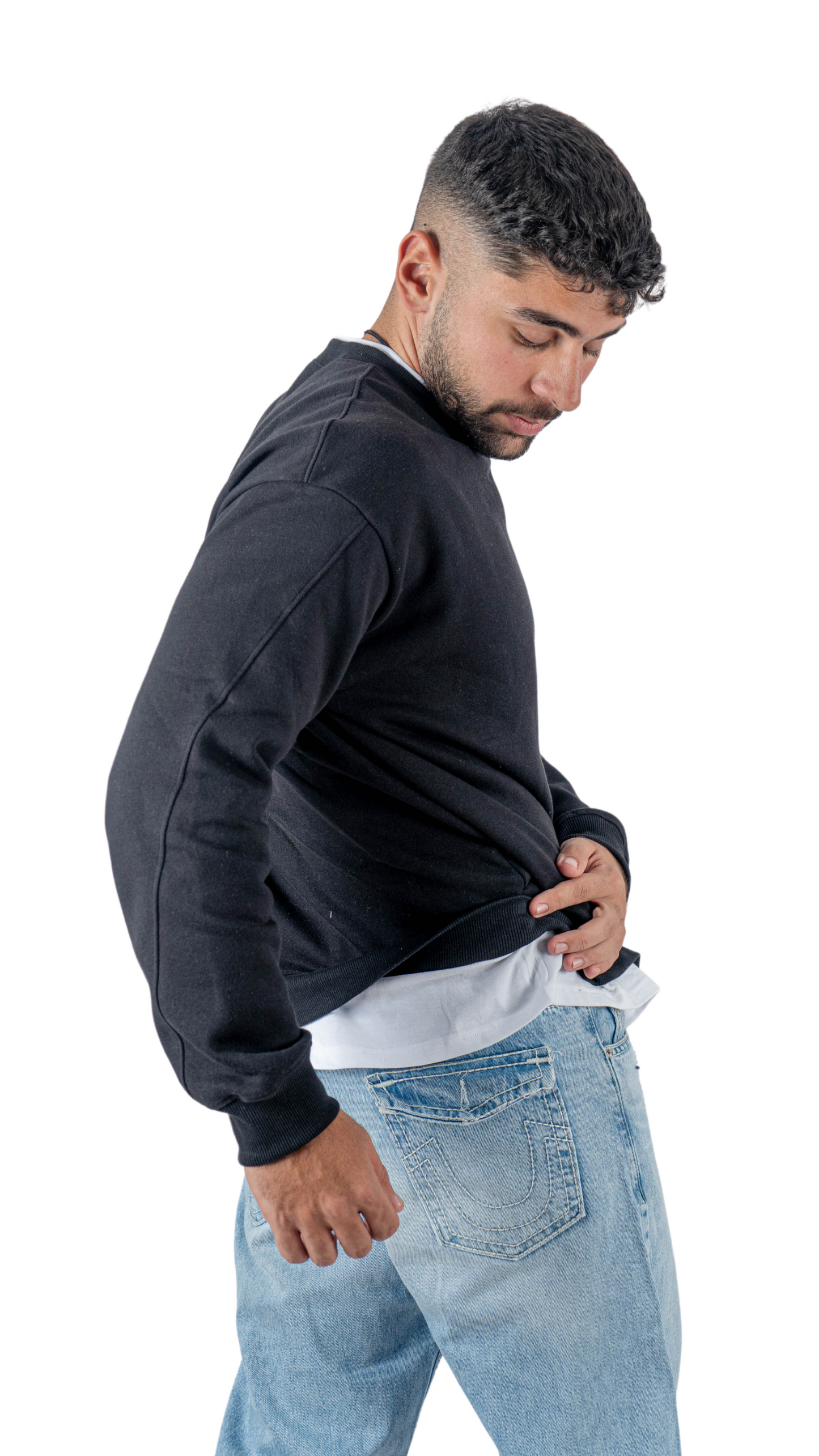 Basic sweatshirt with white t-shirt