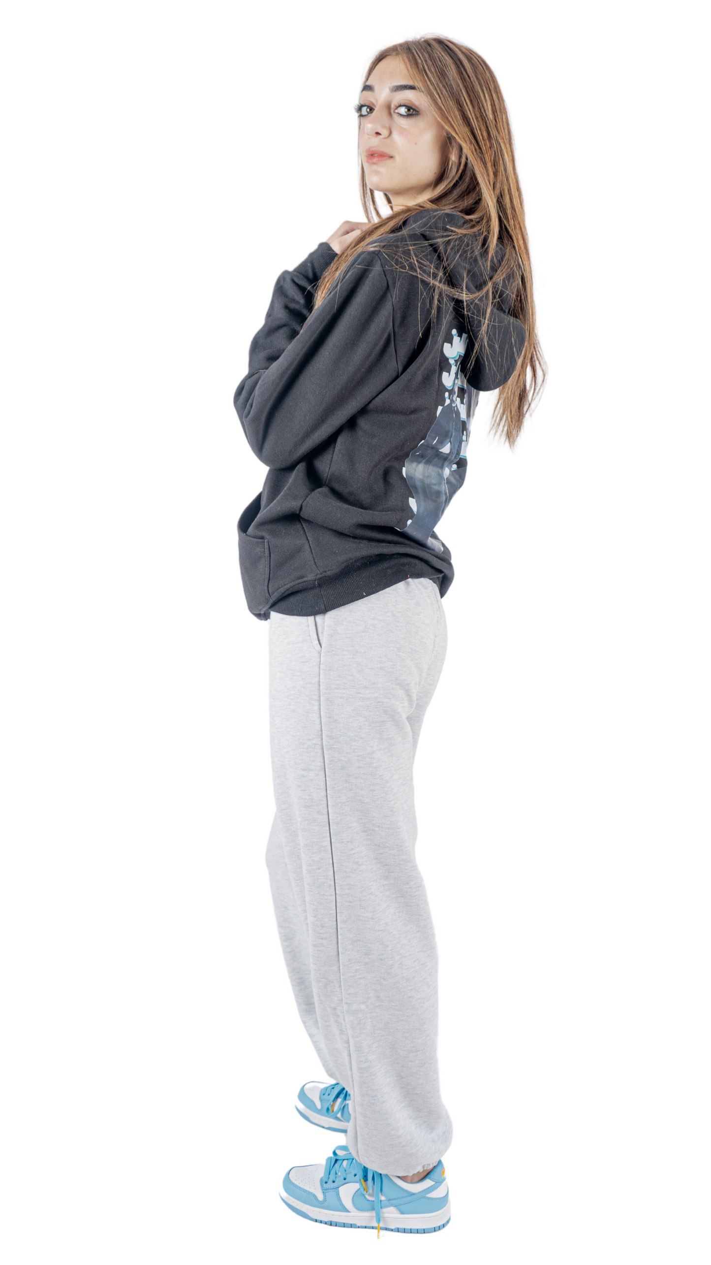 Gray wide leg basic Pants