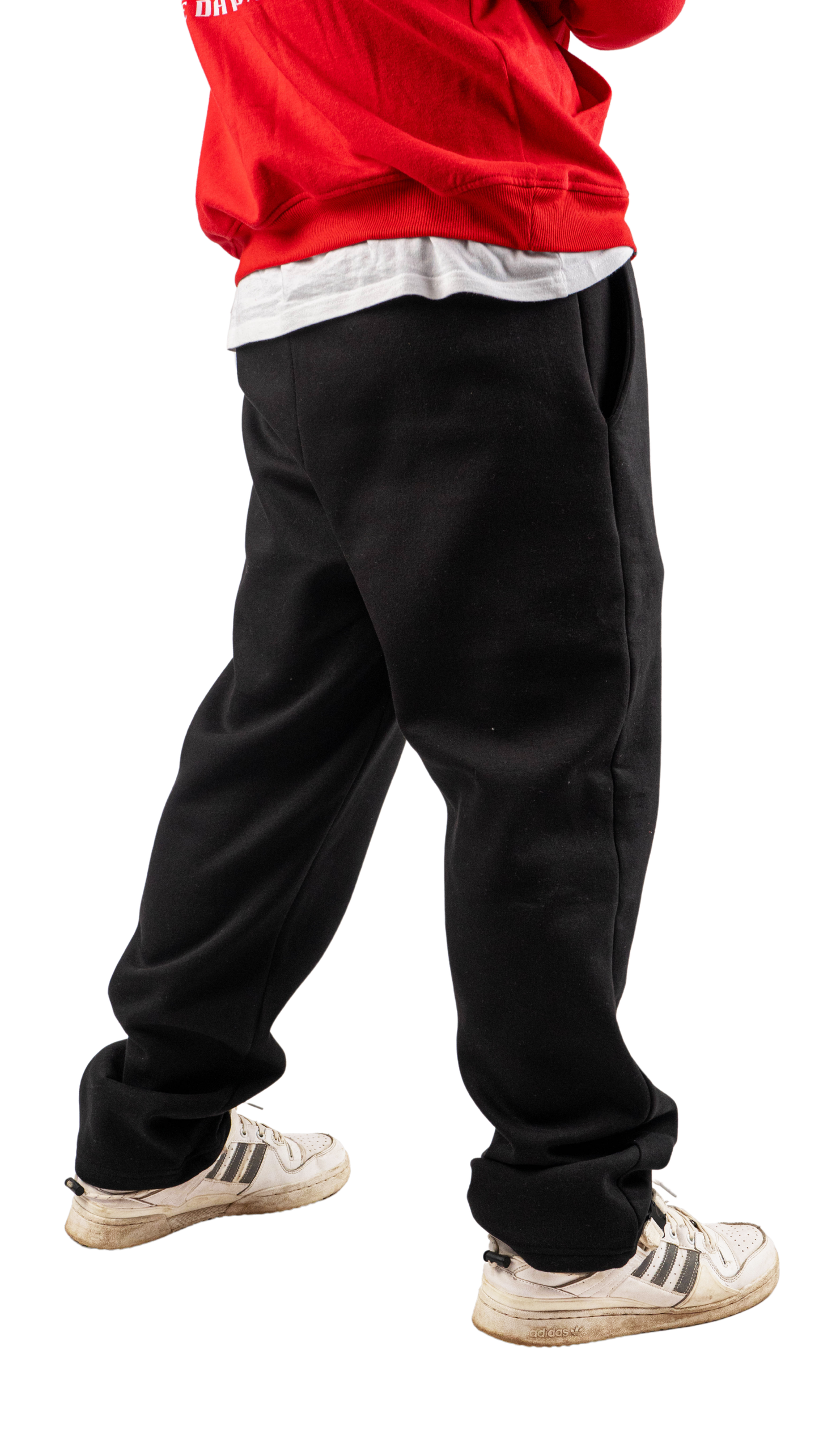 بنطال أساسي واسع الساق باللون الأسود