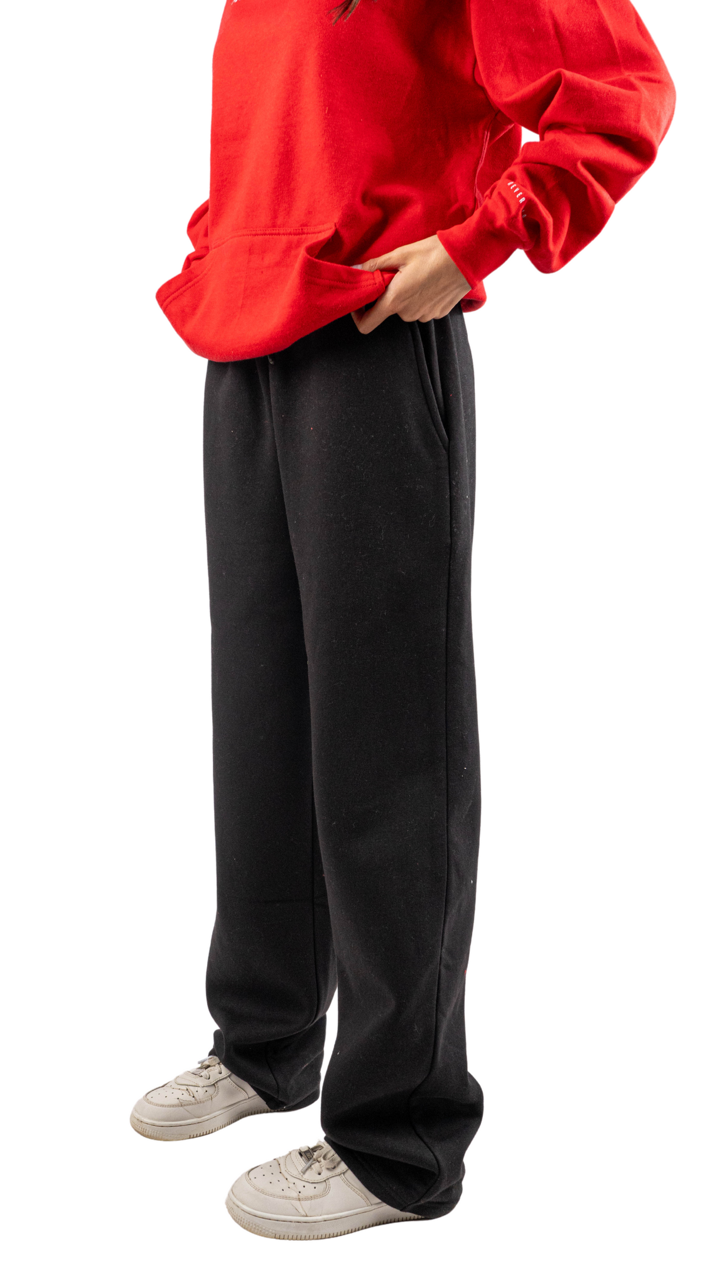 Black wide leg basic Pants