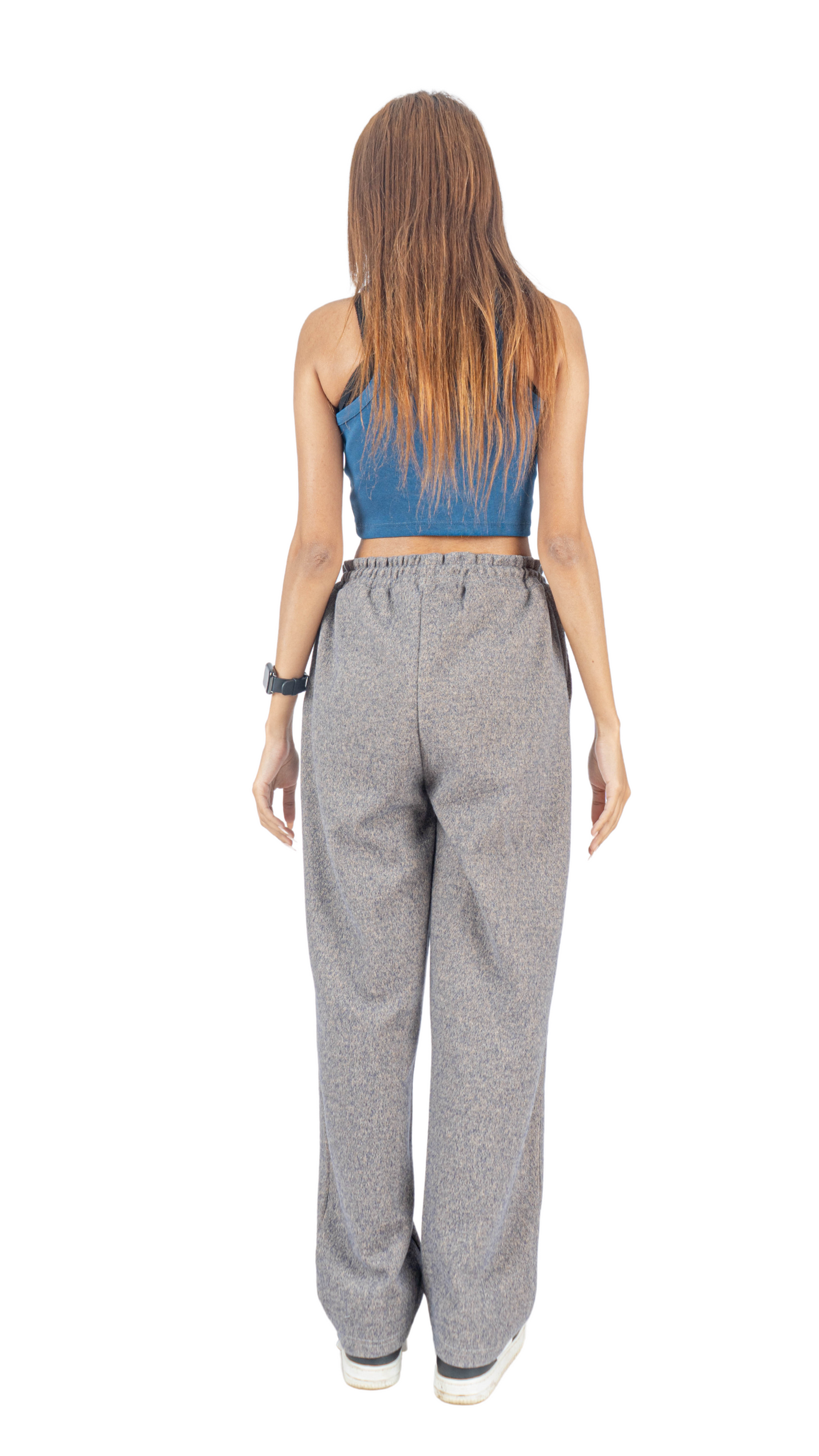 Gray wide leg basic Pants