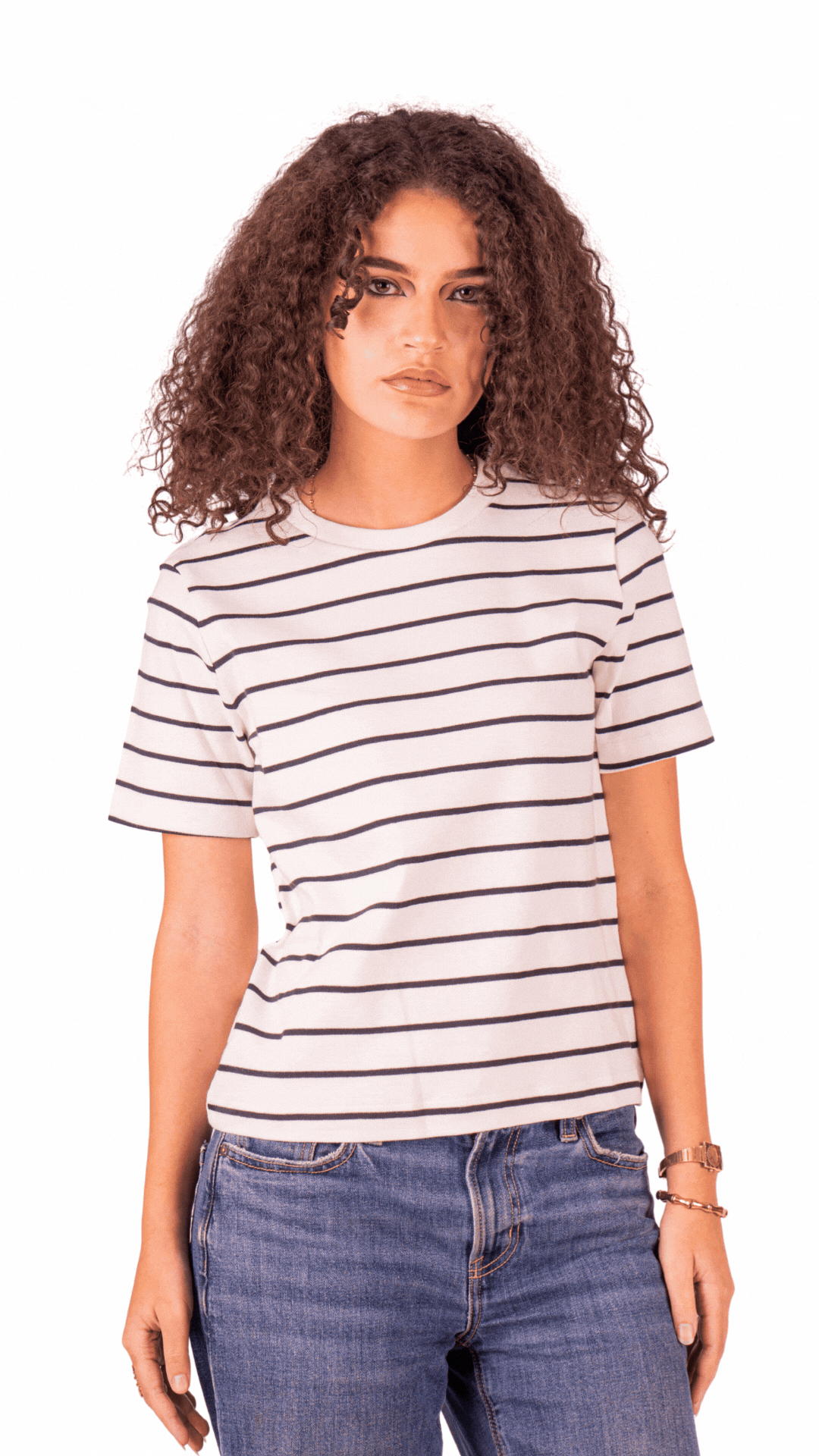 Basic heavy weight striped regular fit T-shirt
