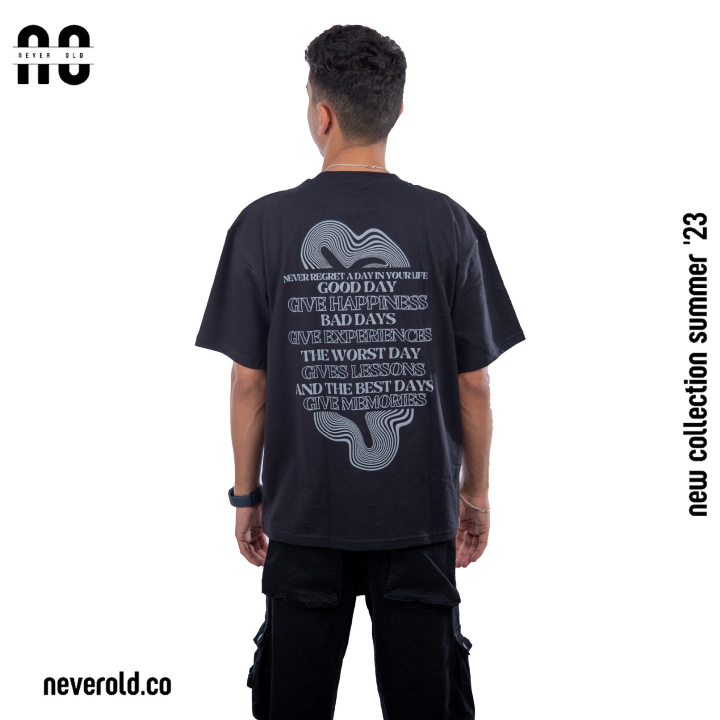 Never regret a day in your life T-shirt - black