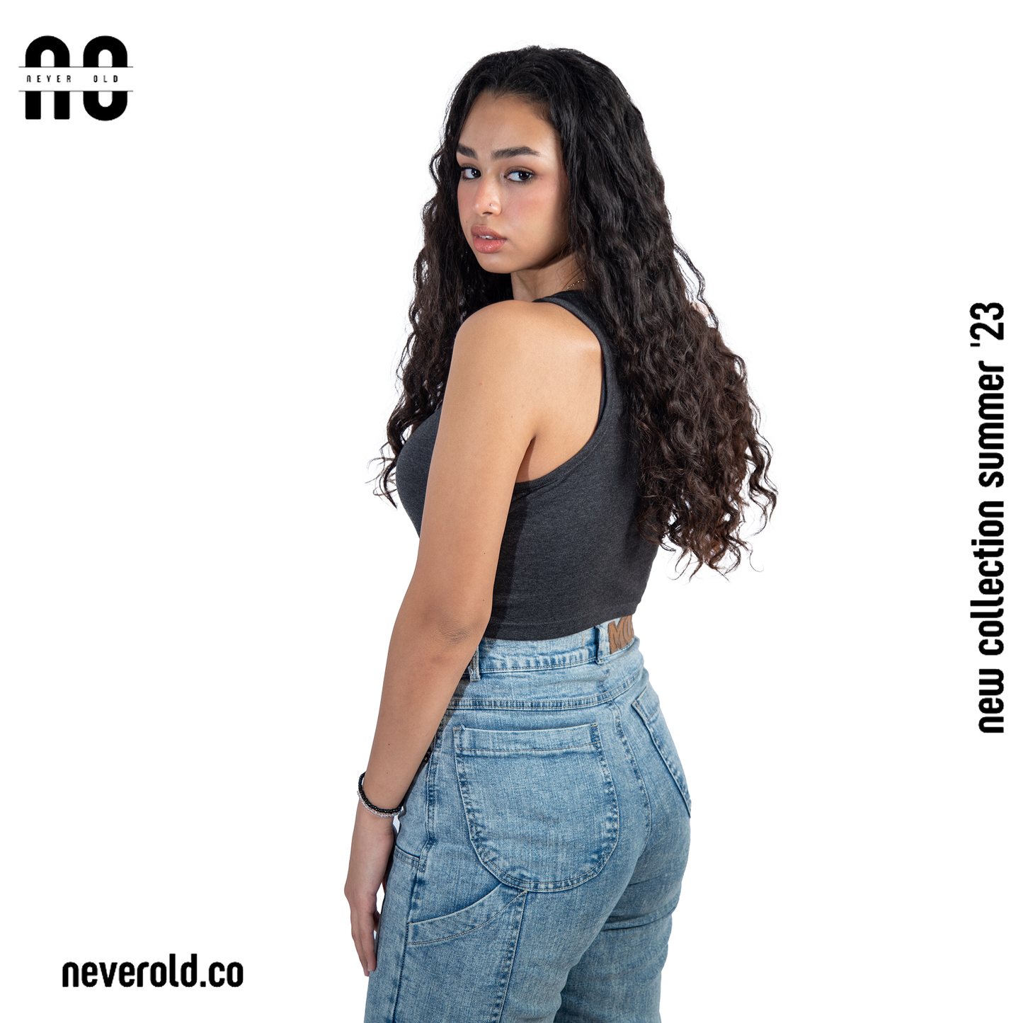 crop top - dark gray