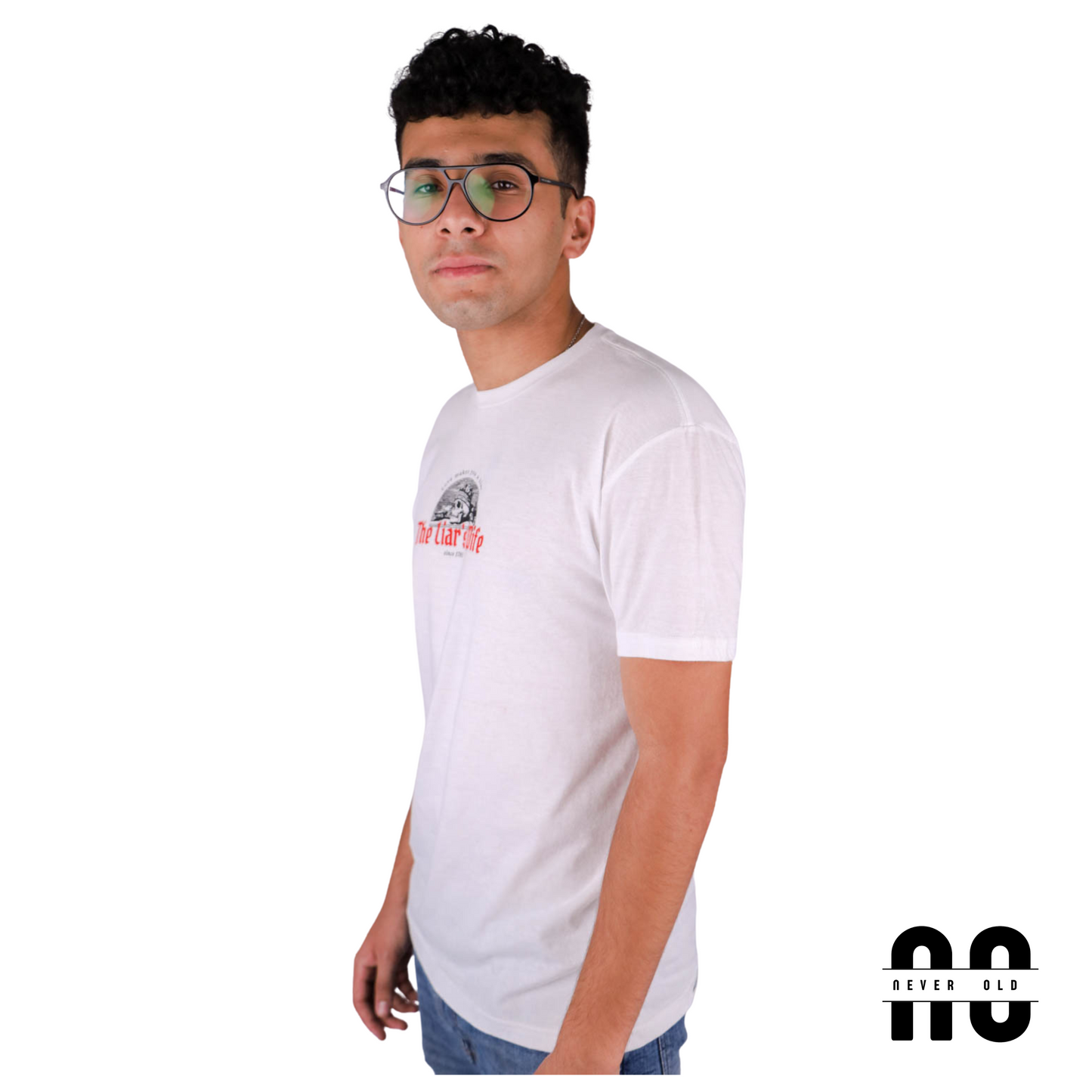 تي شيرت بطبعة دائرية من MODERN KING - أبيض