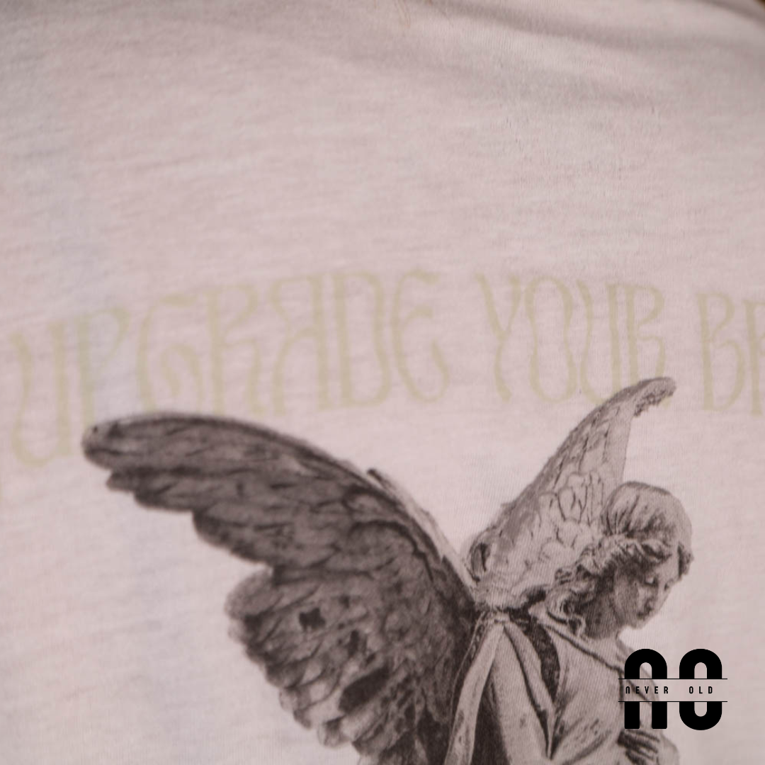 UP GRADE YOUR BRAN WHITE - glow in the dark print