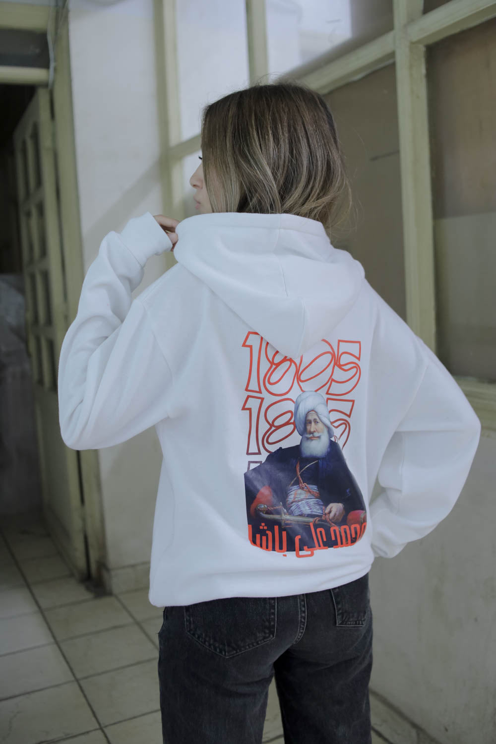Mohamed Ali basha hoodie - white