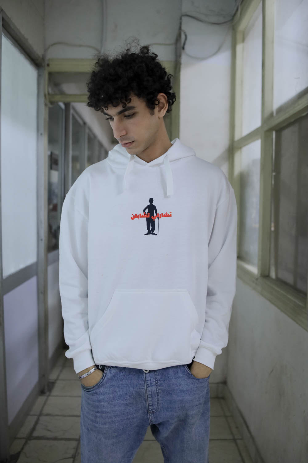Charlie Chaplin Hoodie- white