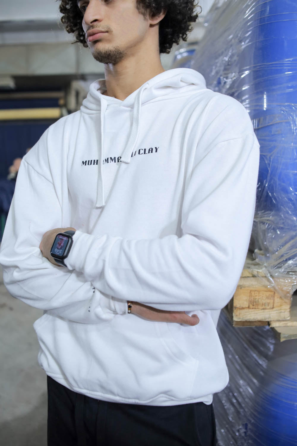 Mohamed Ali Clay hoodie - white