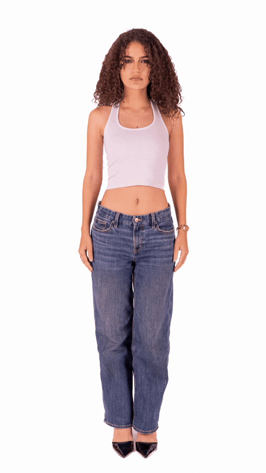 The Classic Halter Crop - White