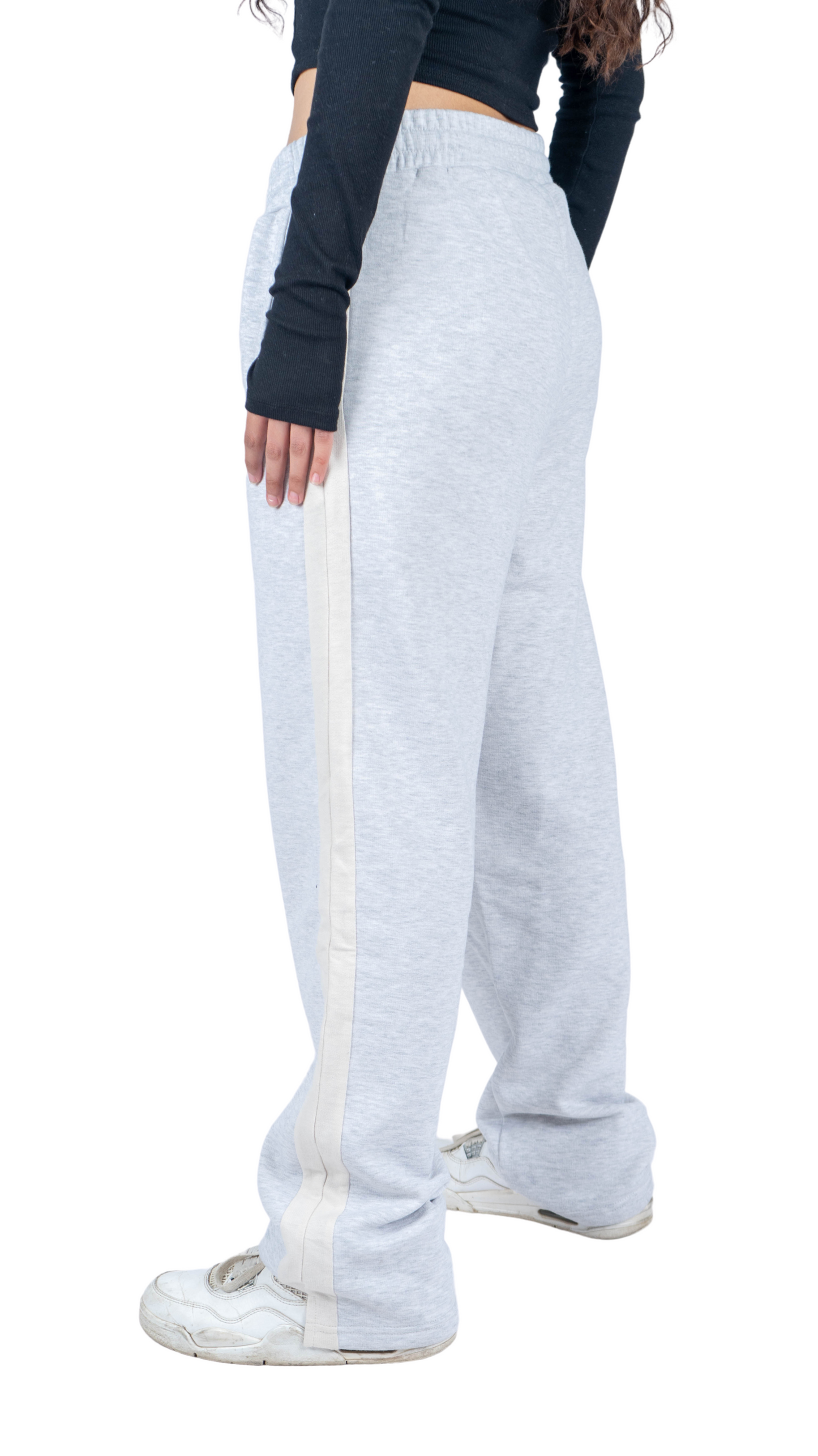 LINED PANTS - Gray in beige