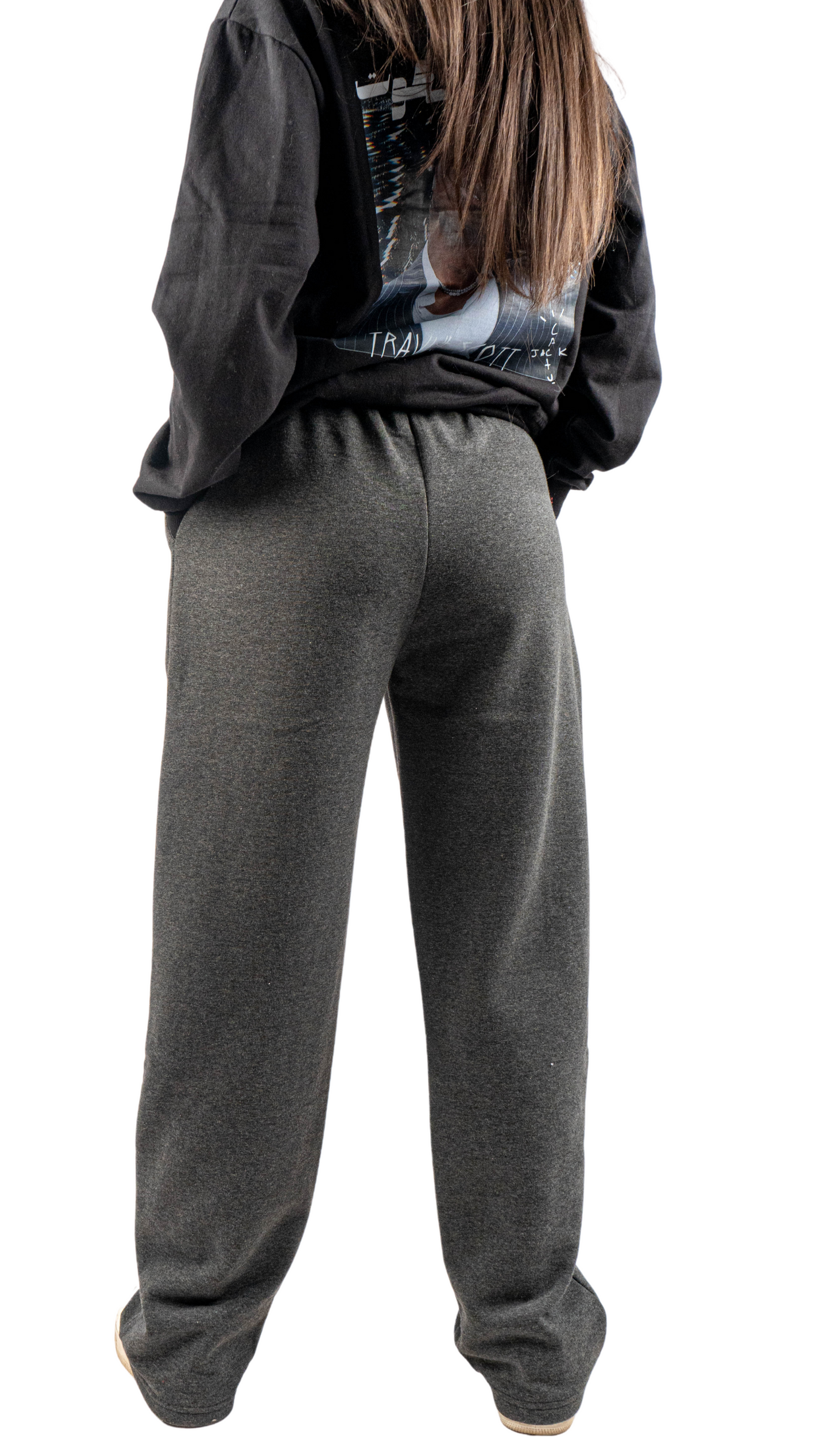 Gray wide leg basic Pants