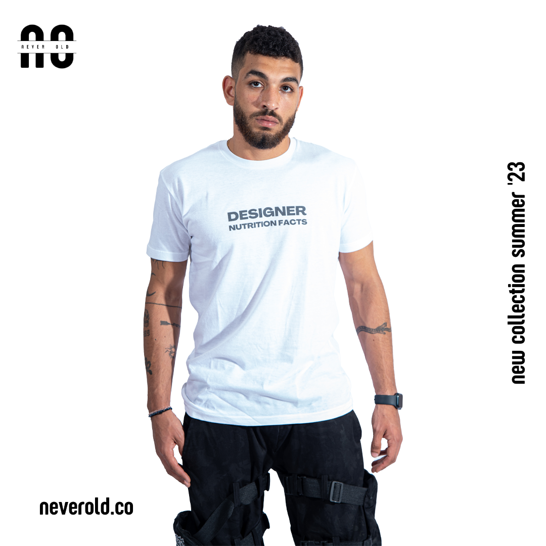 Designer Nutrition facts T-shirt - WHITE