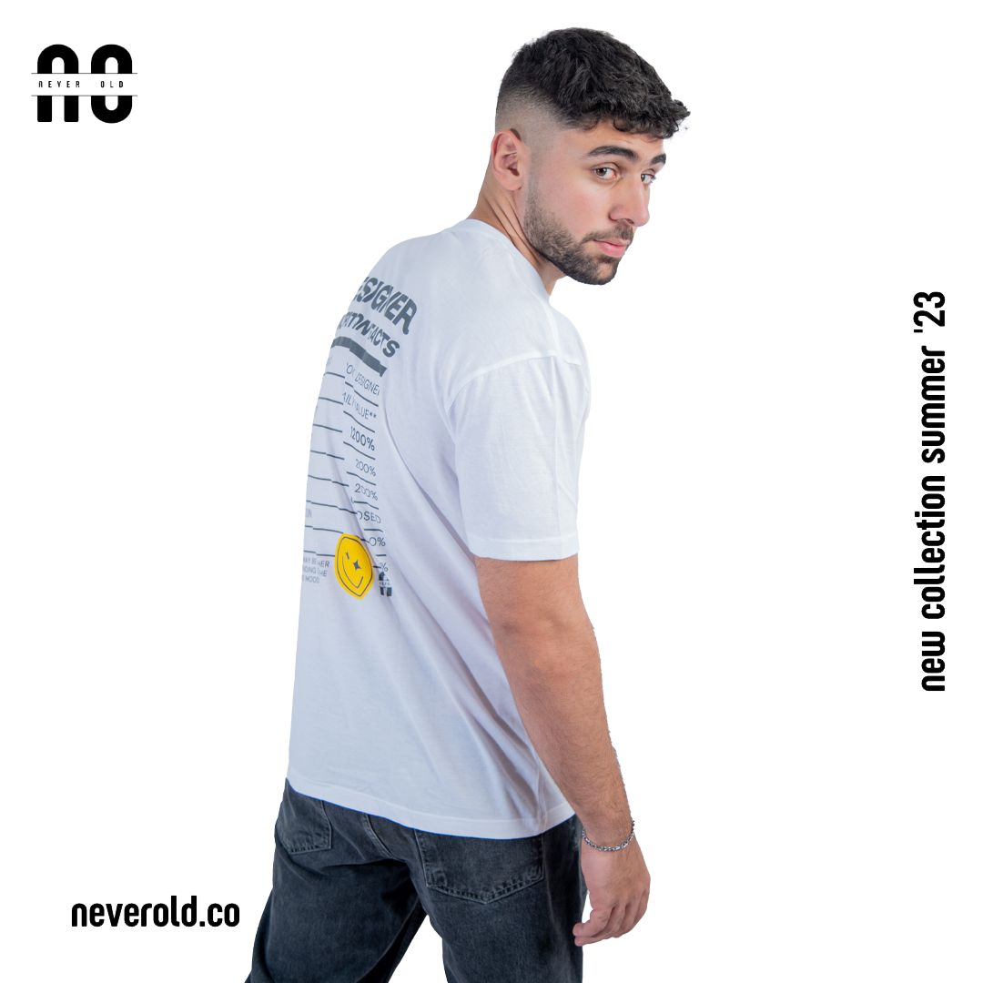 Designer Nutrition facts T-shirt - WHITE