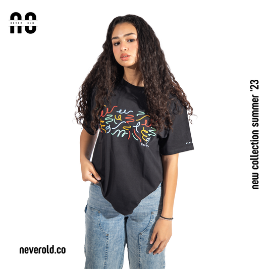 Line pattern T-shirt - Back