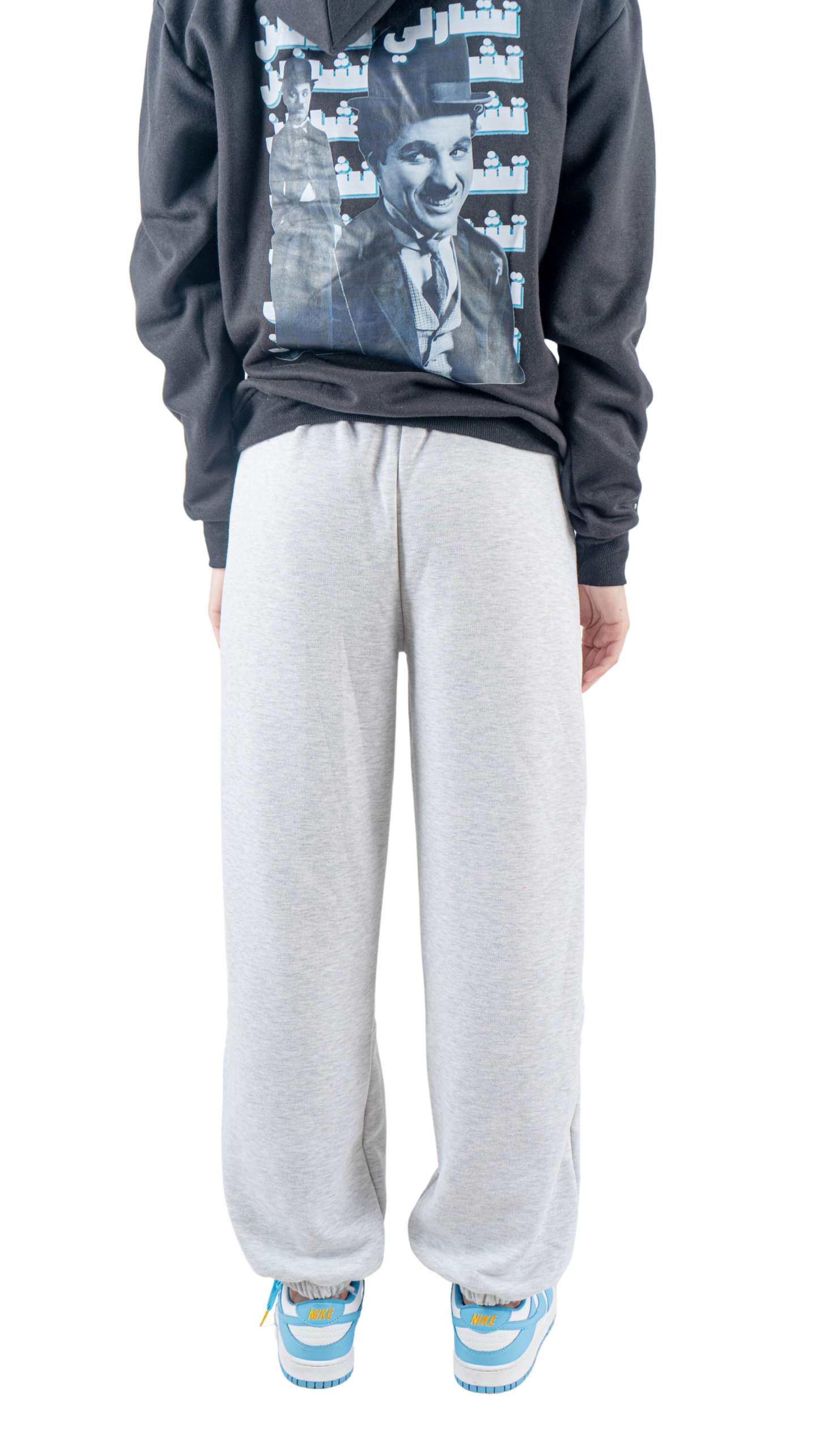 Gray wide leg basic Pants