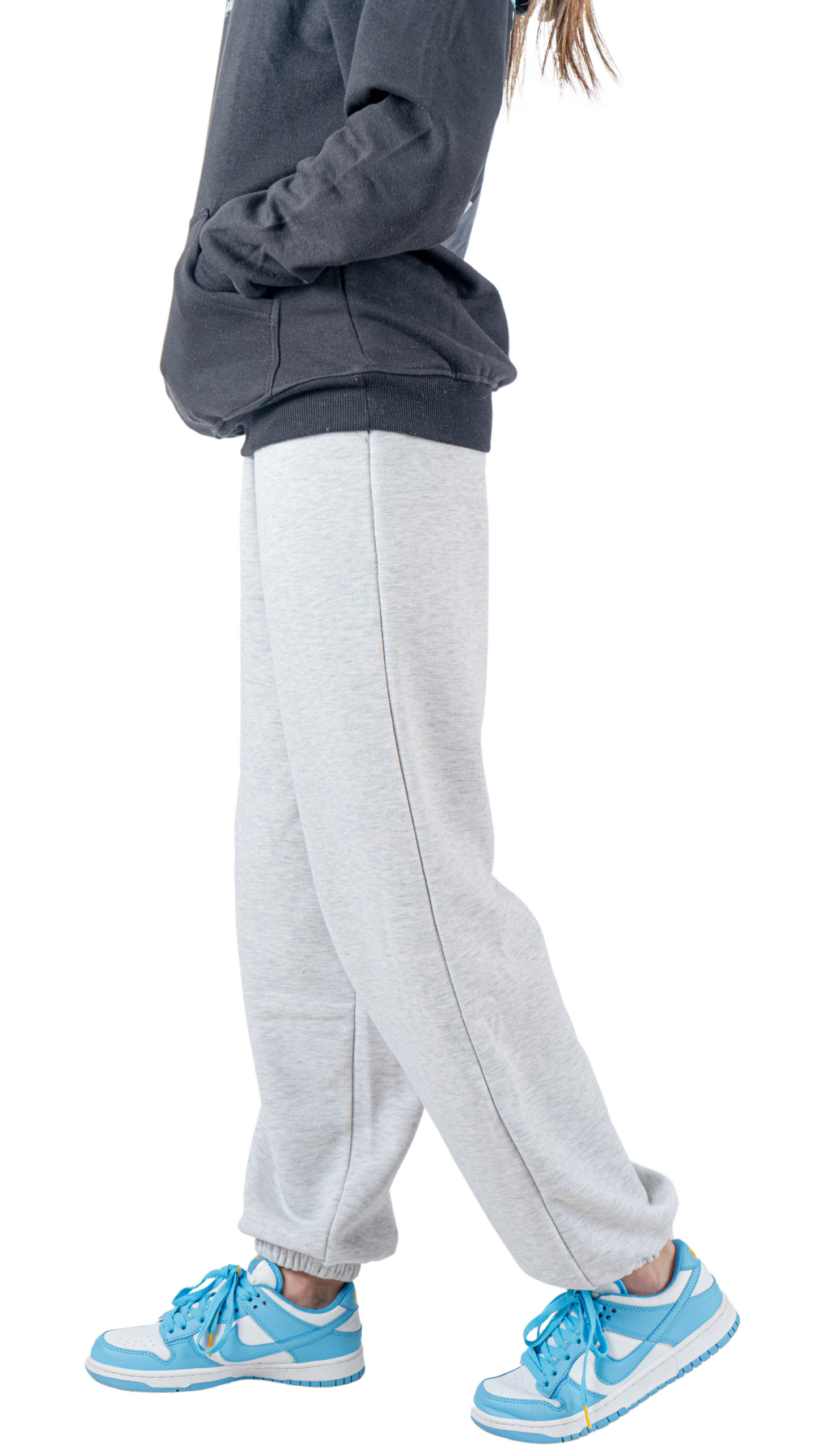 Gray wide leg basic Pants