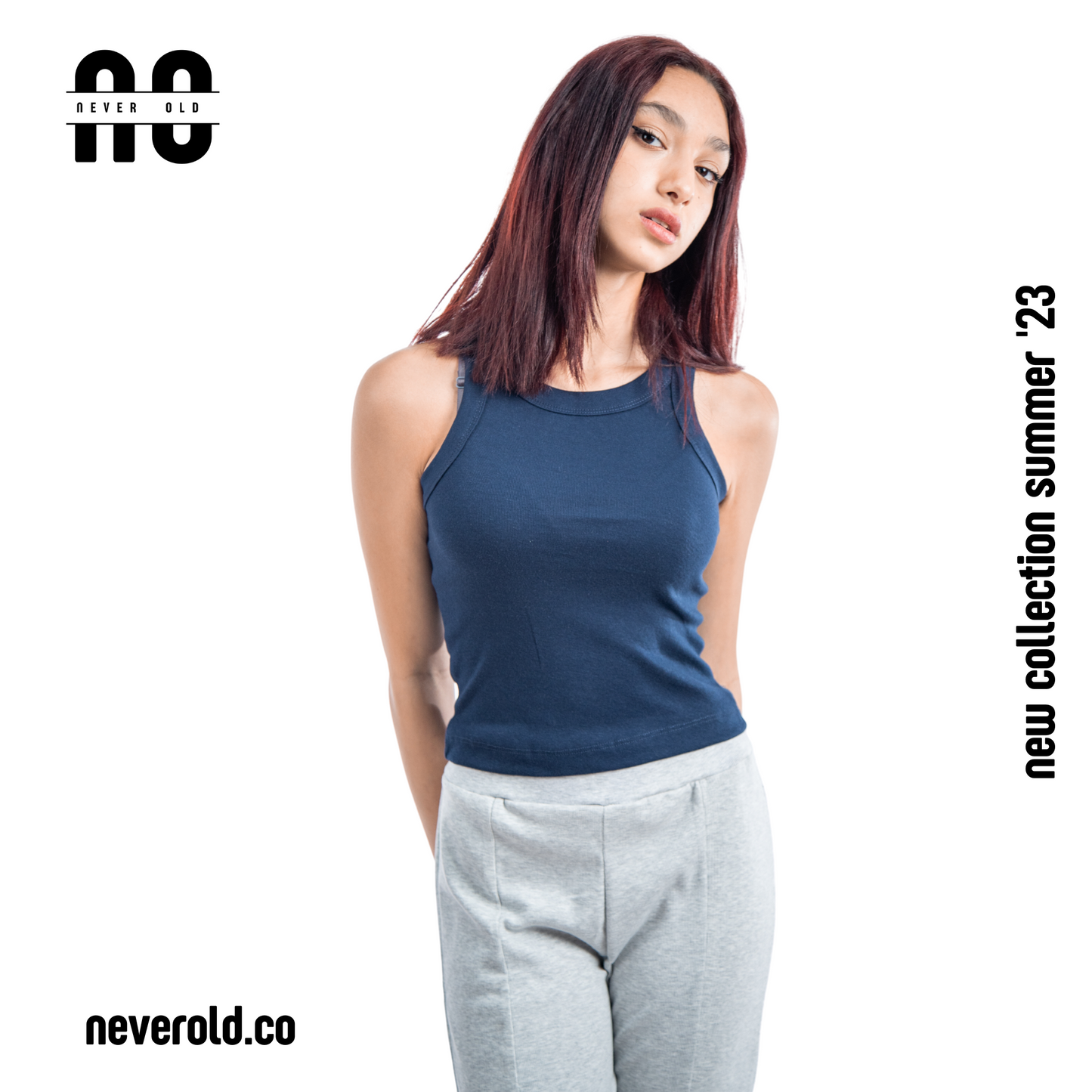 low crop top - dark blue