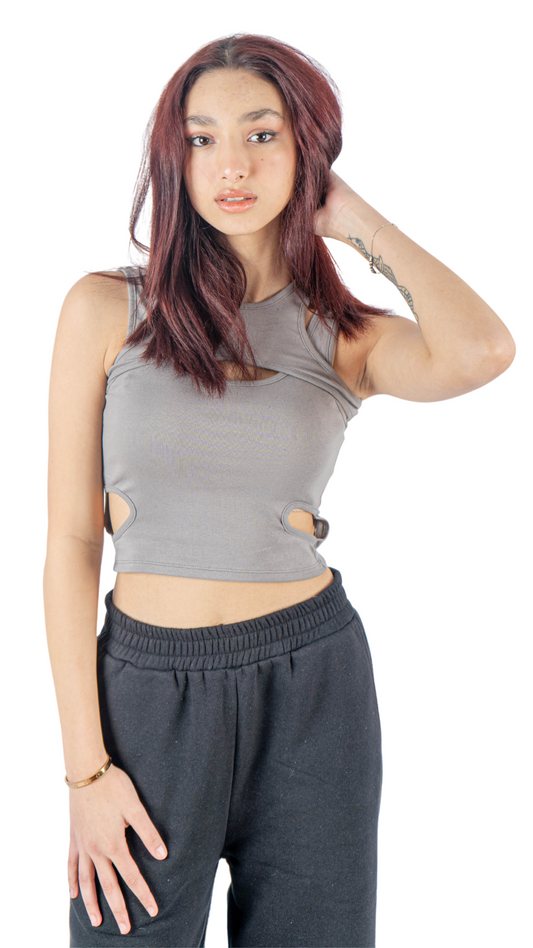 2 piece tank top set - gray