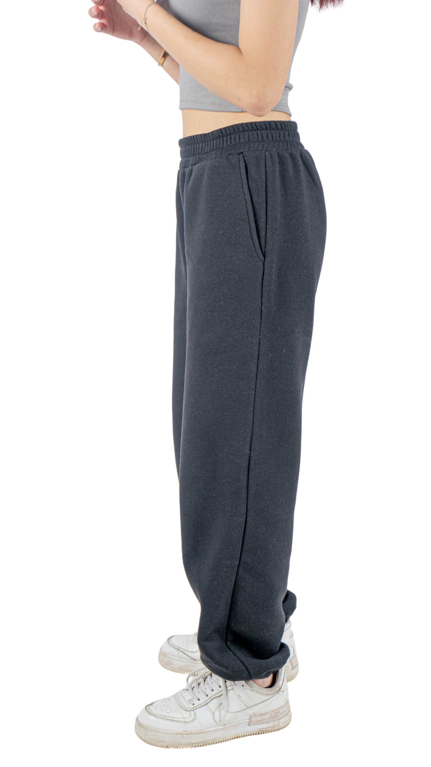 Black wide leg basic Pants