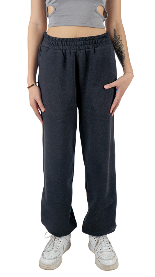 Black wide leg basic Pants