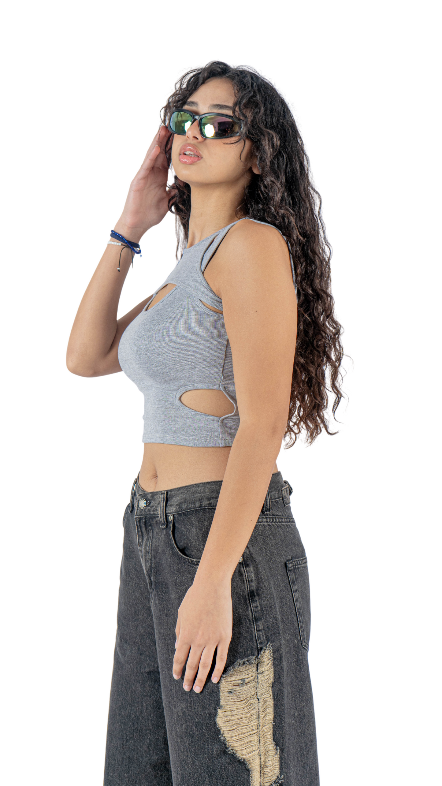 2 piece tank top set - gray