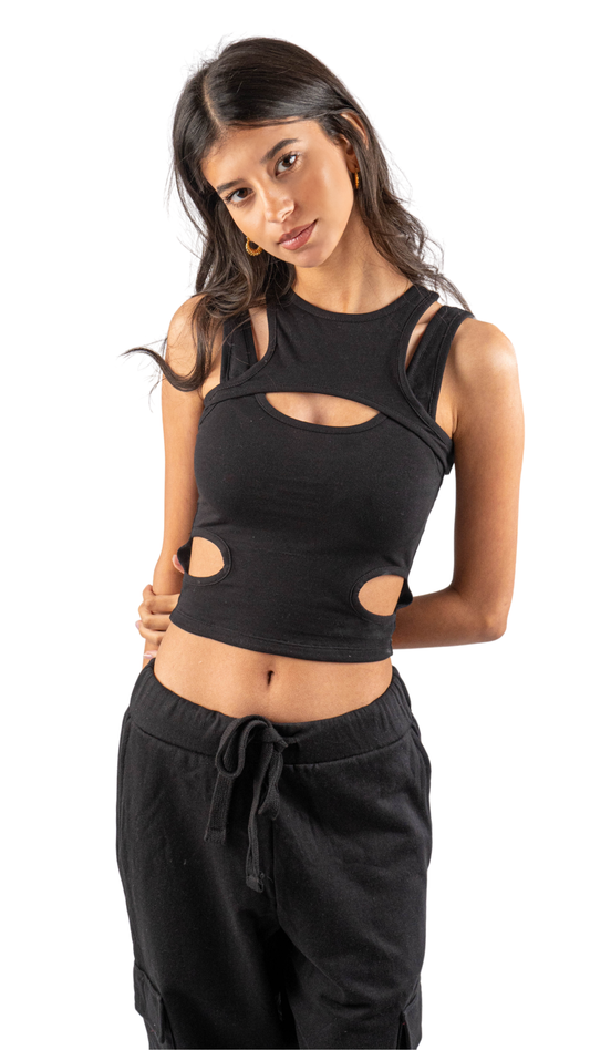 2 piece tank top set - Black