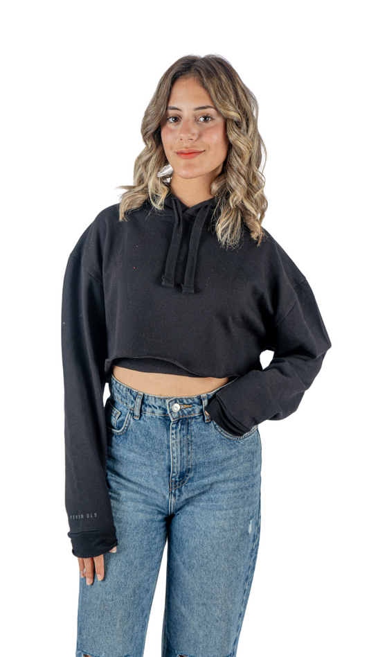 Crop hoodie - black