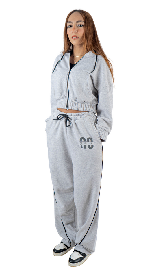Set Crop jacket and pants - Gray