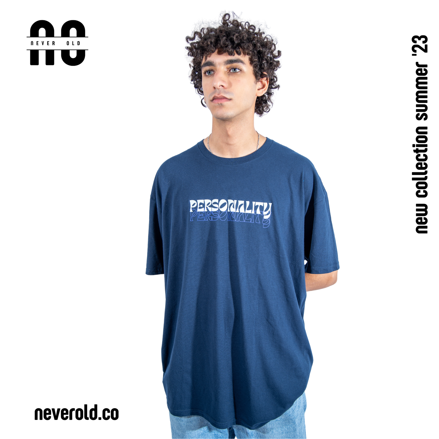 Personality t-shirt -Dark blue in blue