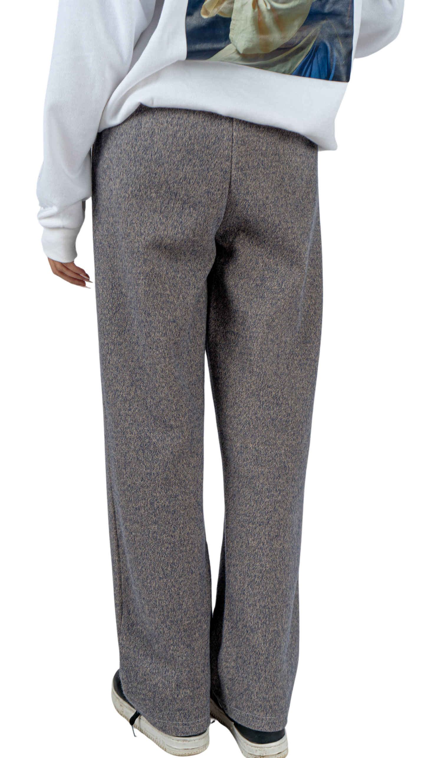 Gray wide leg basic Pants