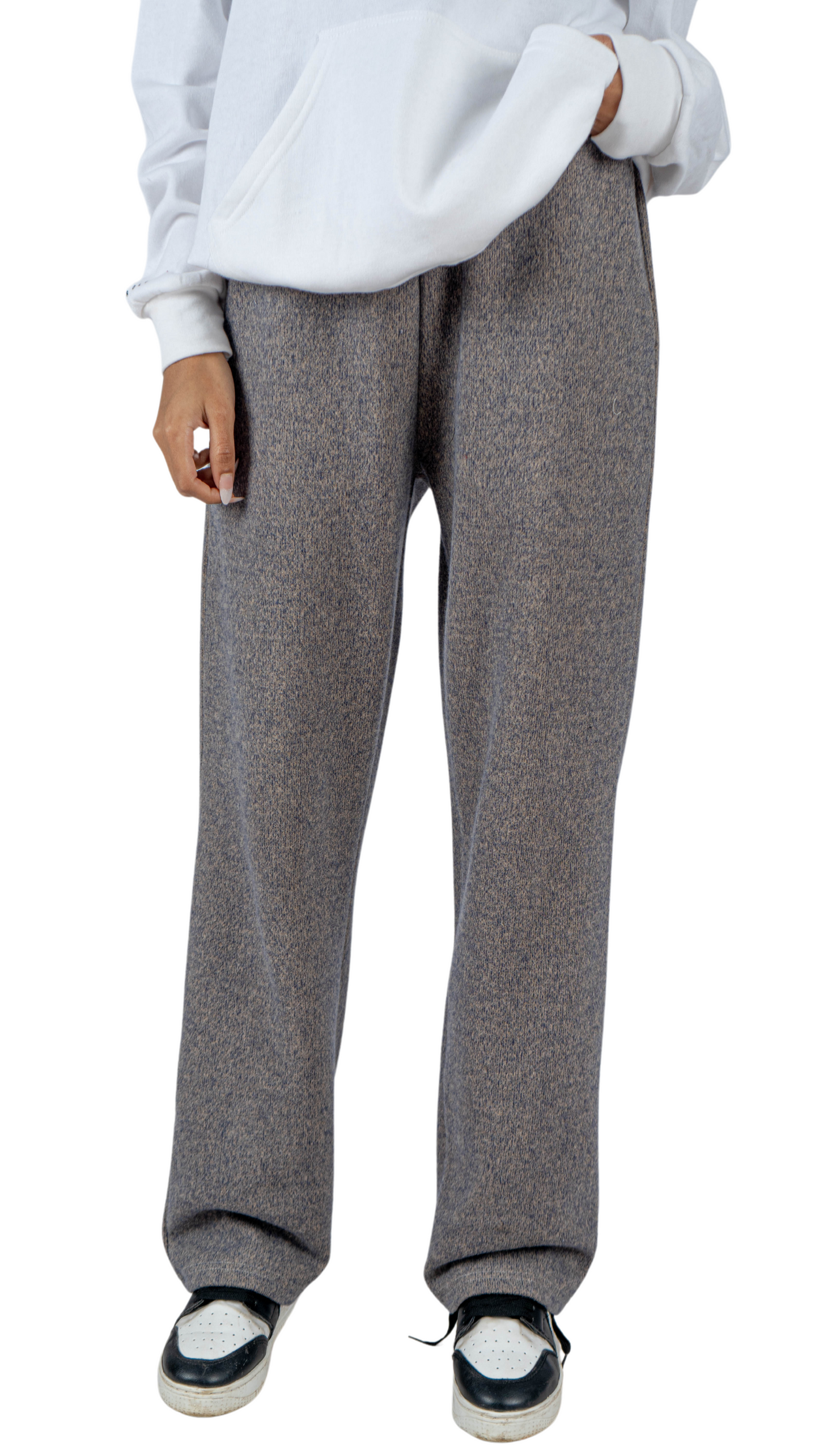 Gray wide leg basic Pants