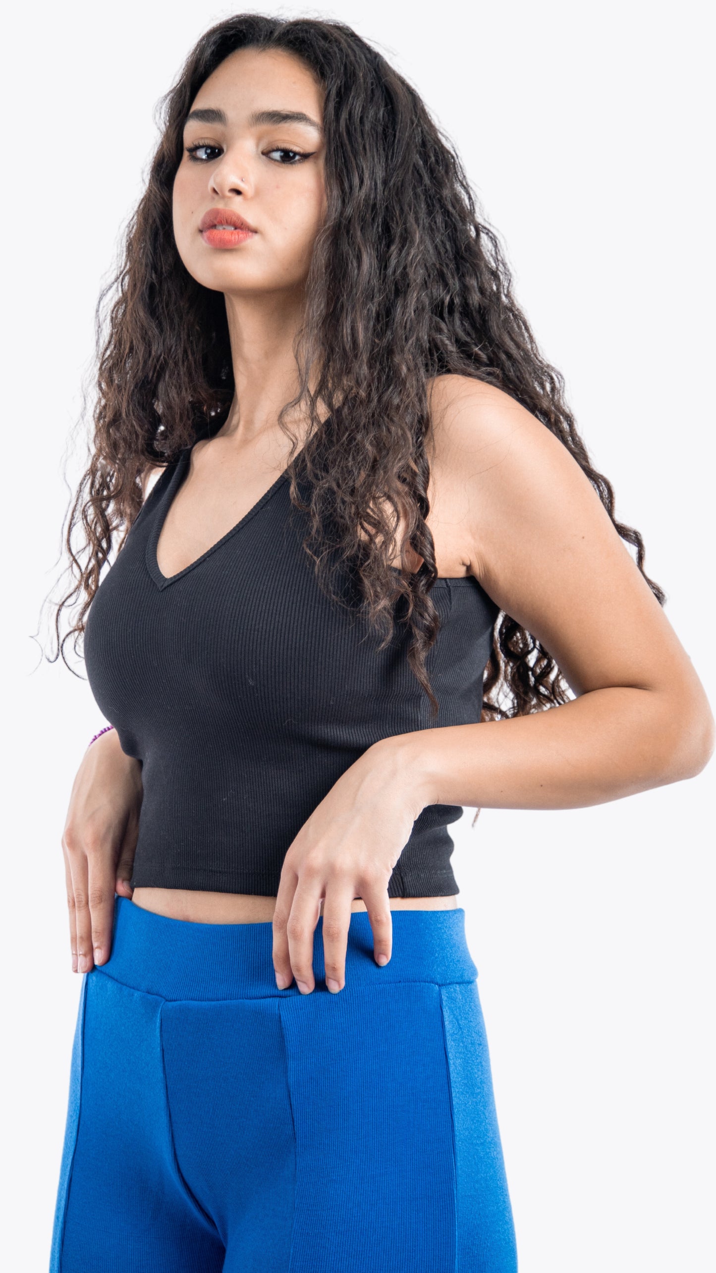 U cut top -Black