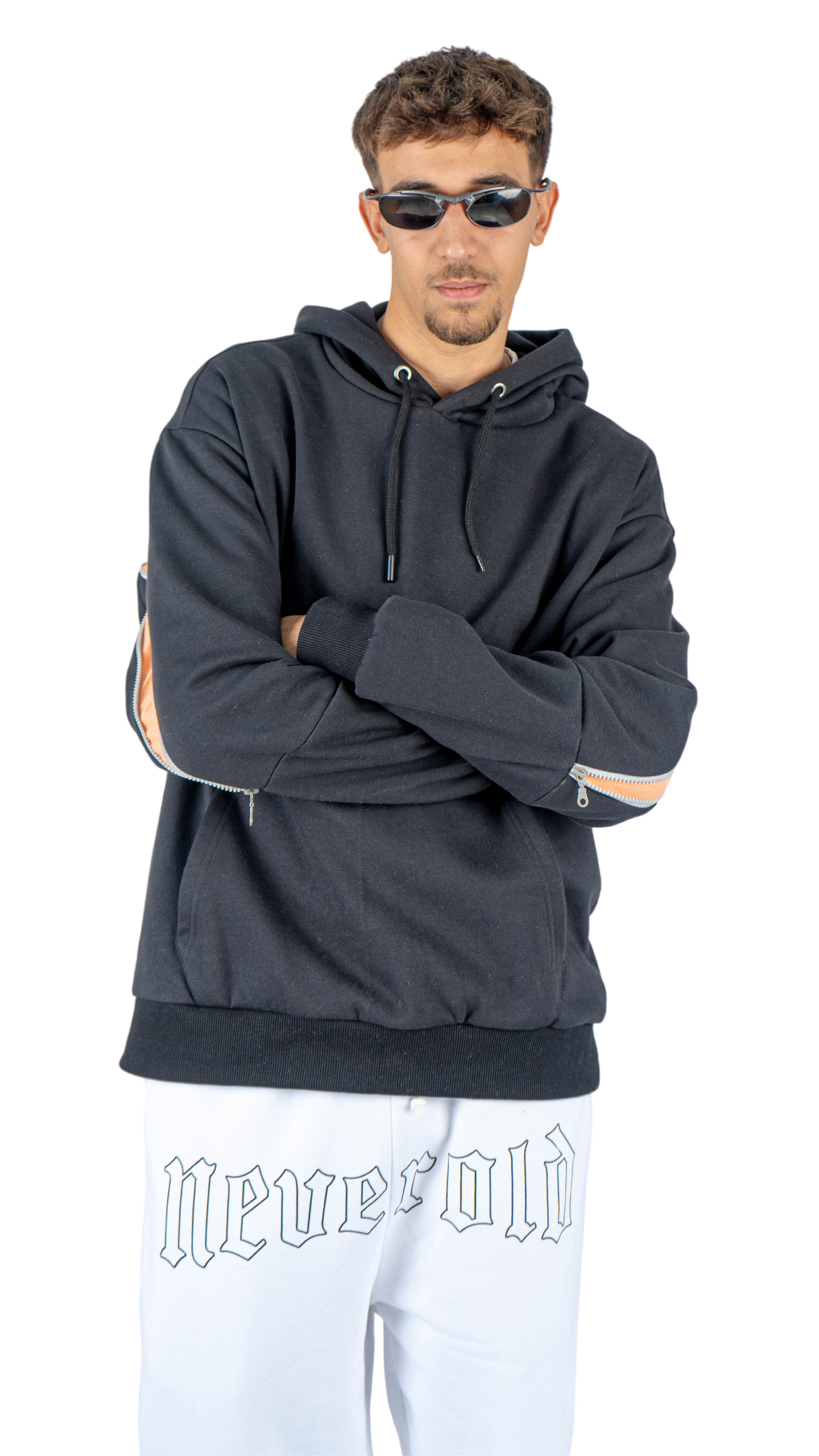 Hoodie back zipper black
