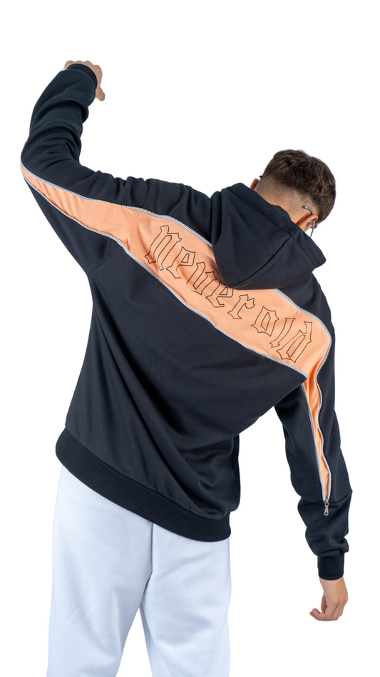 Hoodie back zipper black