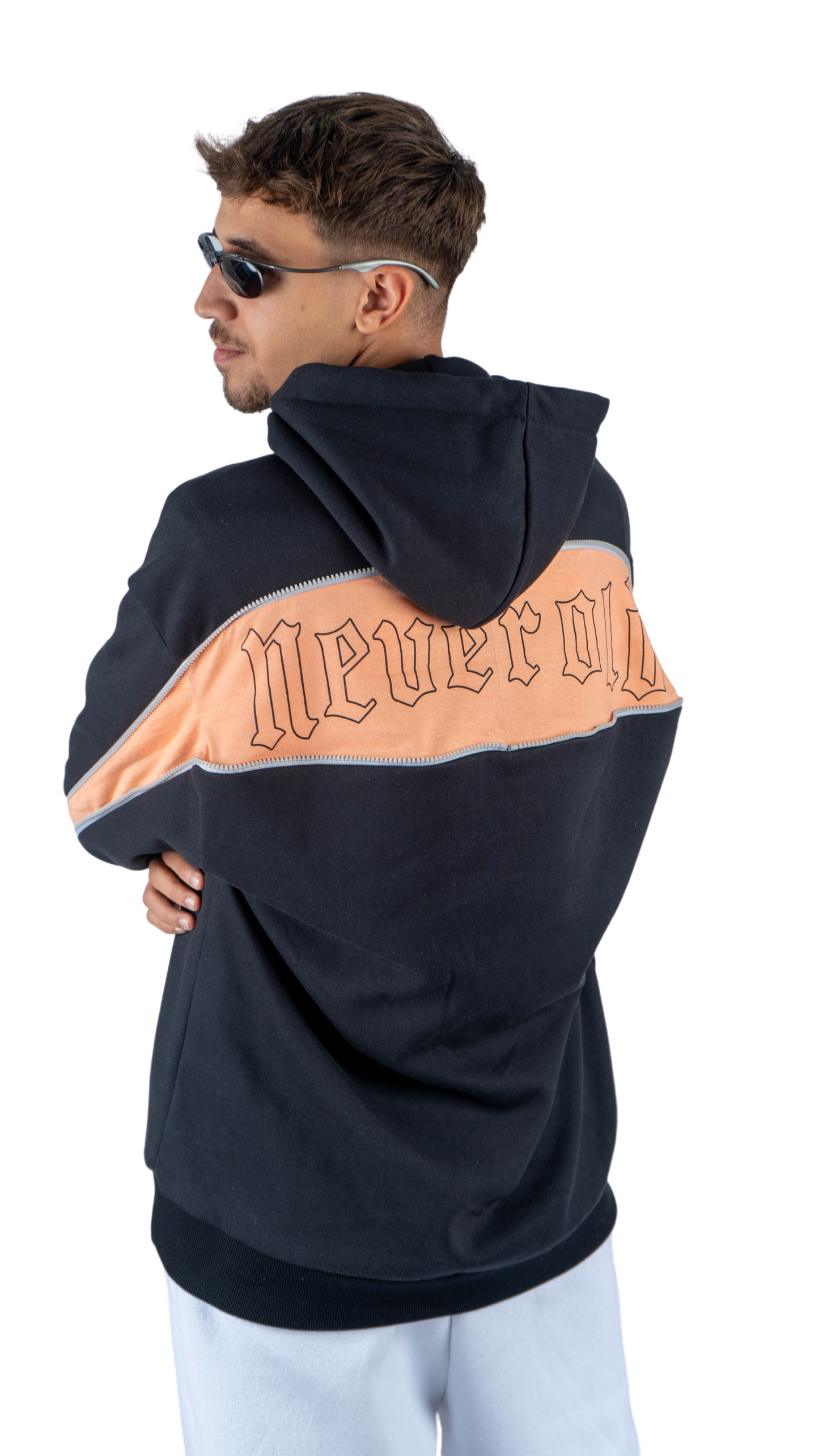 Hoodie back zipper black