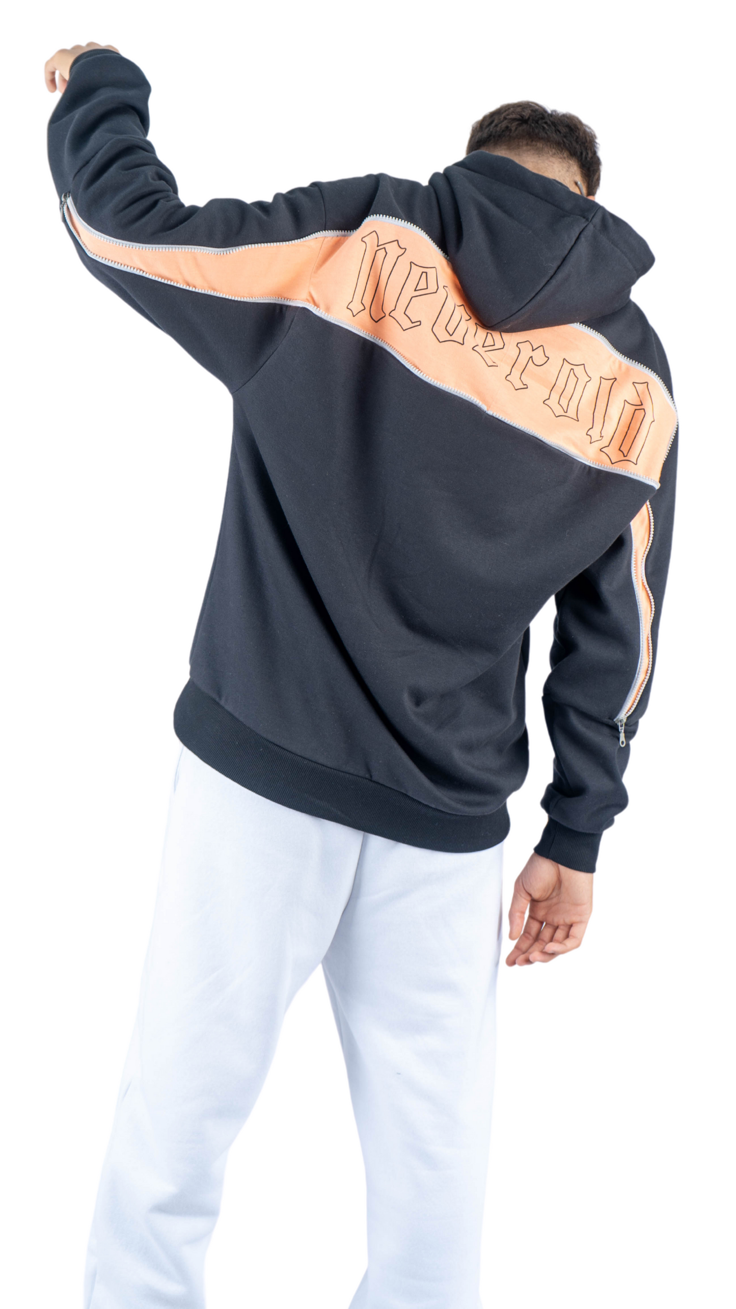 Hoodie back zipper black