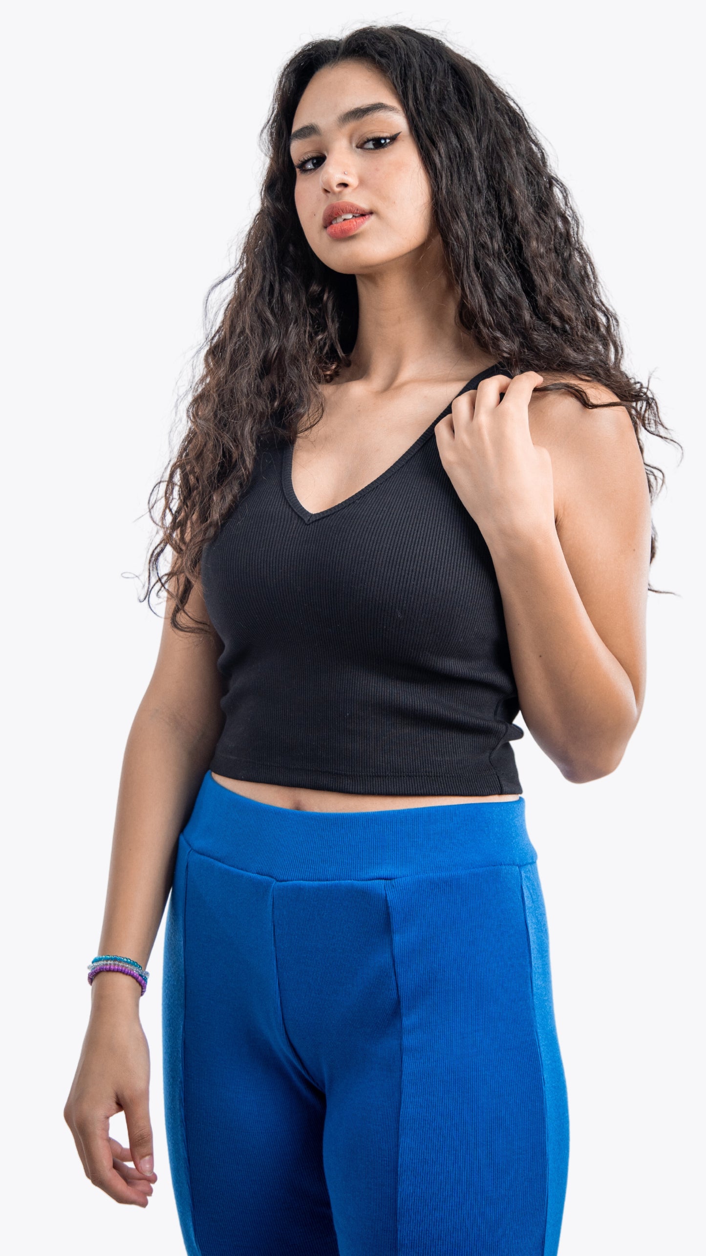 U cut top -Black