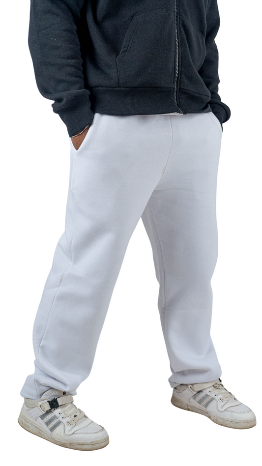 White wide leg basic Pants
